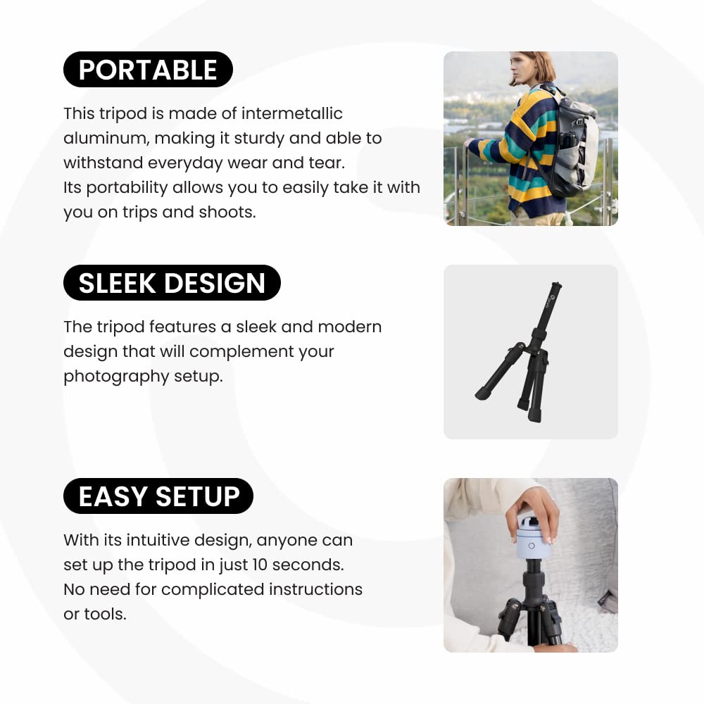 Pivo Tripod Mini 14 Inch Smartphone And Camera Extendable Compact Lightweight Aluminum Stand With Universal 1/4'' Thread For Act