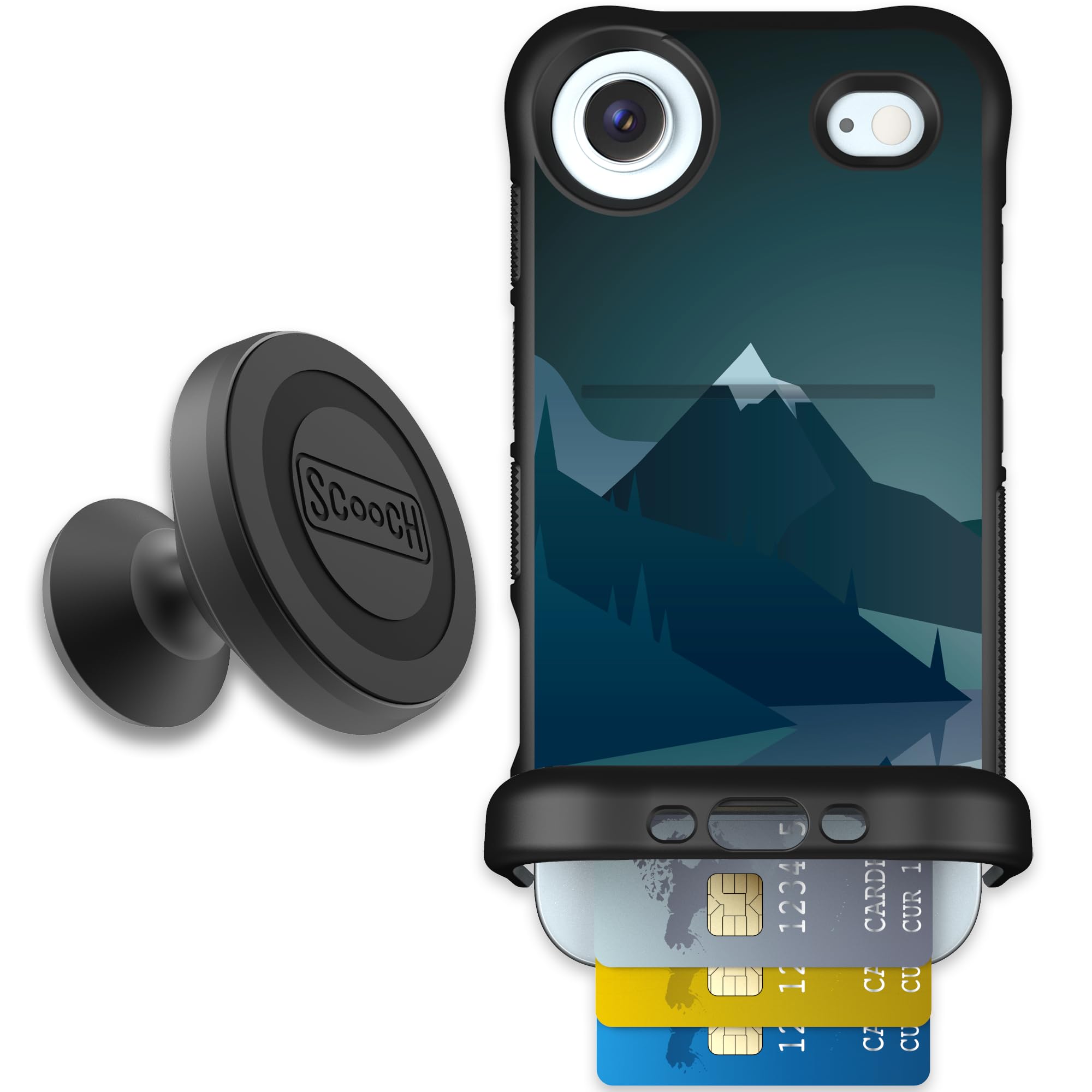 Scooch for iPhone Air Case with Card Holder, Wingmate Wallet Case with Hidden Card Slot and RFID Protection, Starter Bundle with