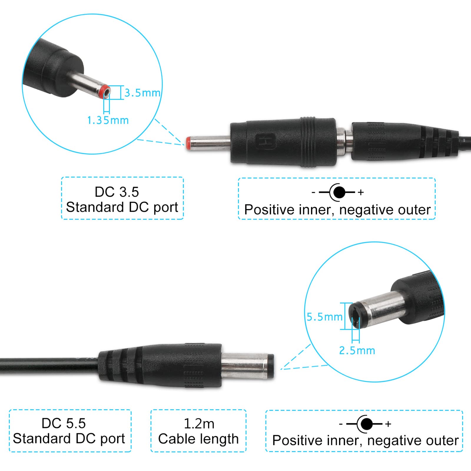 Drok Usb To 9V, 5V To 9V Usb Boost Converter, Usb Cable Dc 5V Step Up To 9V, 1.5A Power Regulator Line With 5.5Mm Port 1.2 Meter