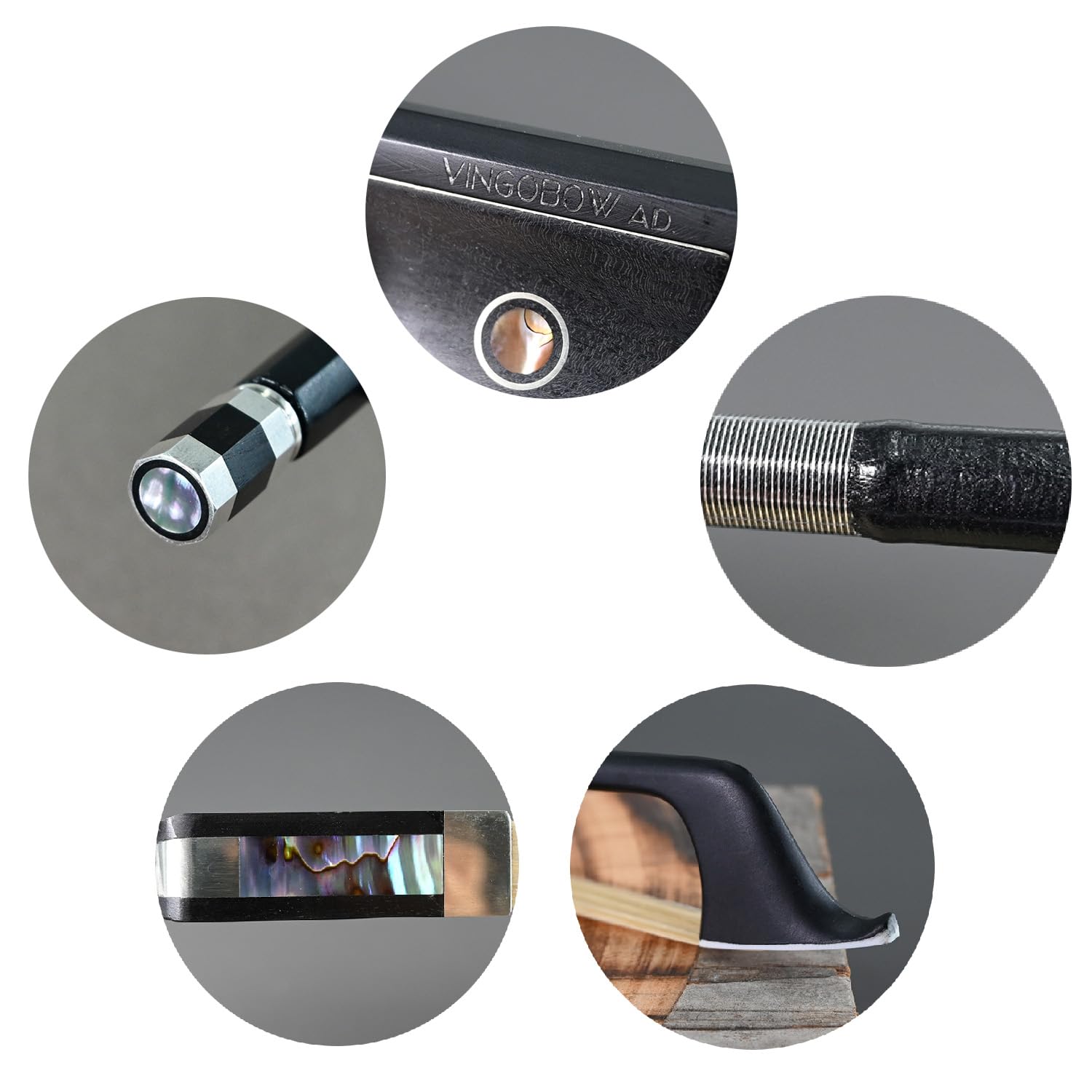 Carbon Fiber Cello Bow Full 4/4 Size Natural Mongolia Horsehair Vingobow 71.5Cm