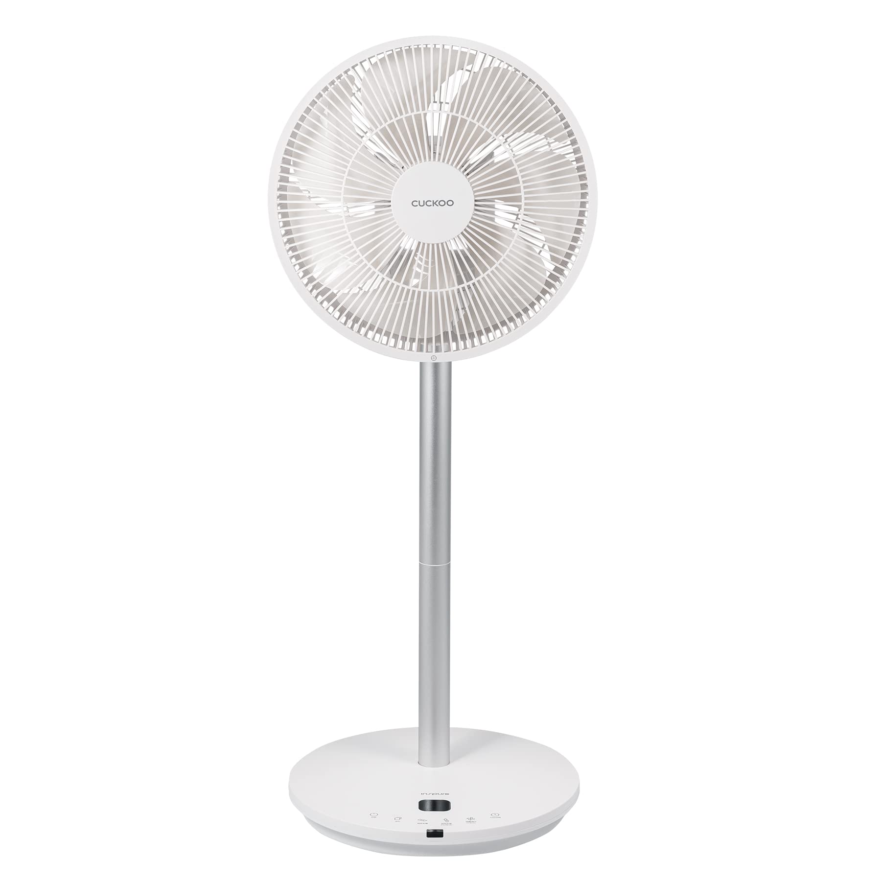 Cuckoo Oscillating Fan For Bedroom, Standing Pedestal Floor Fan With 12 Speeds & 4 Wind Modes, Adjustable Height With Remote, Quiet Bldc Electric Motor, Ideal For Any Room, White (Cf Ac1410Wh)