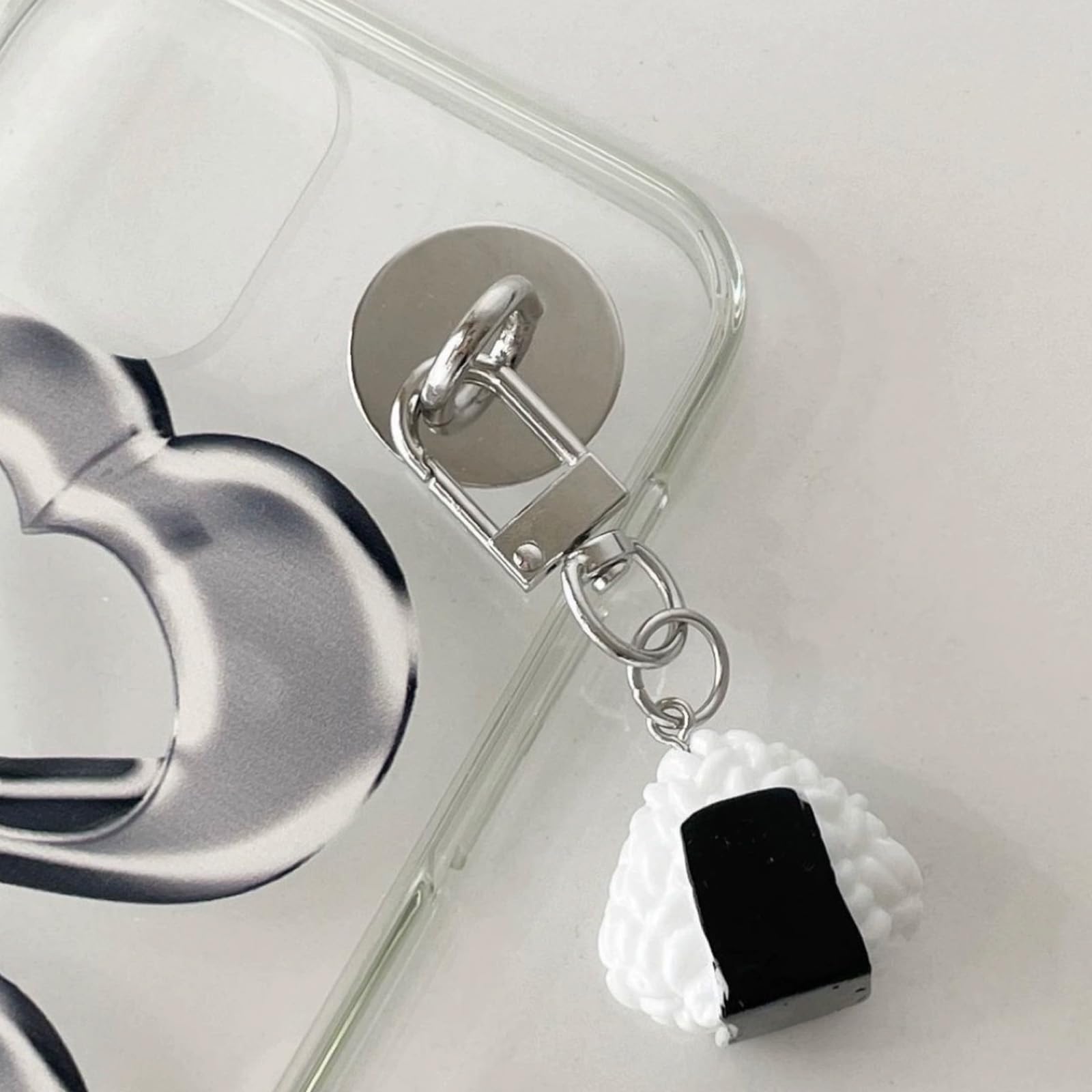 12 Pcs Phone Charm Hook, Metal Round Phone Charm Holder Adhesive Finger Grip For Diy Hanging Supplies (Silver)