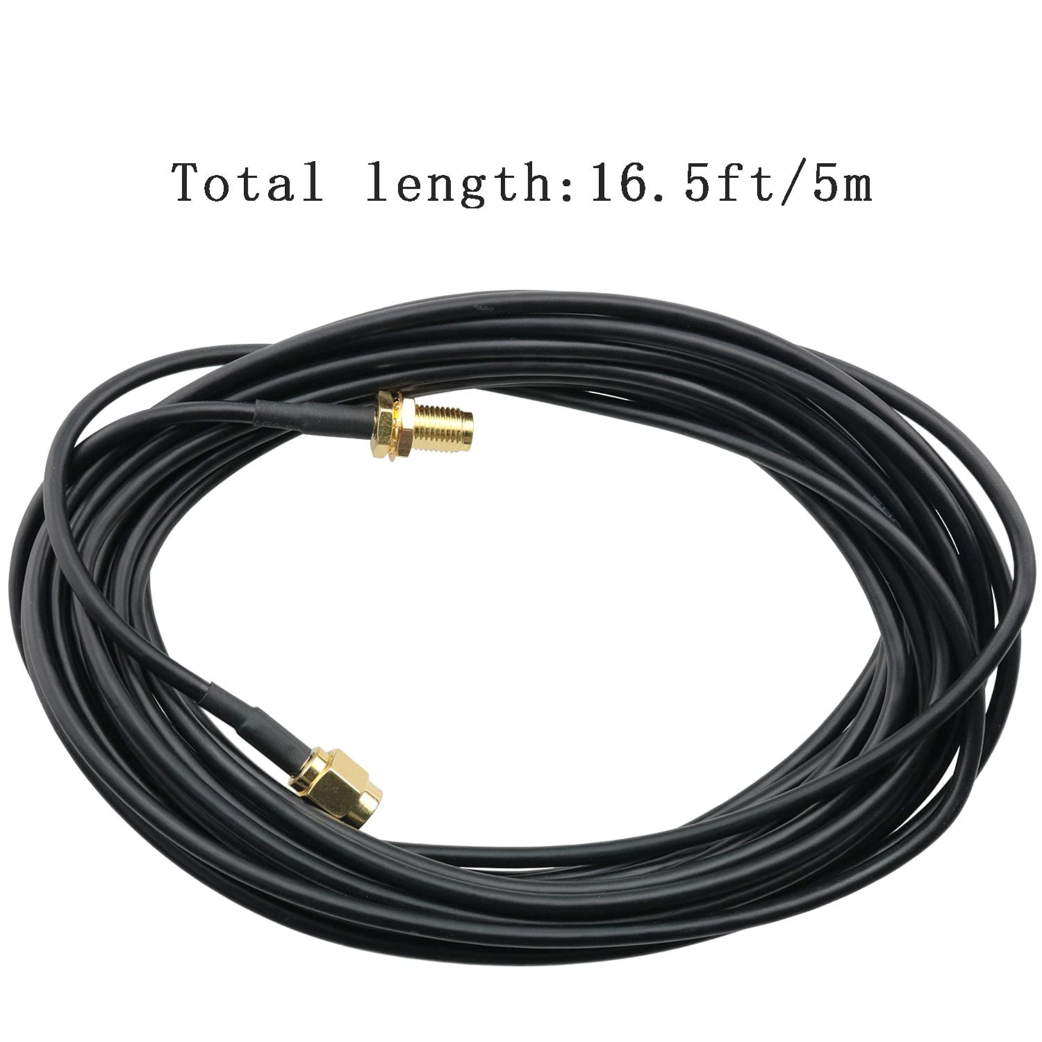 Mutai Rp Sma Extension Cable 5M Rp Sma Male To Rp Sma Female Bulkhead Mount Rg174 Wifi Antenna Extension Coaxial Cable For Wifi