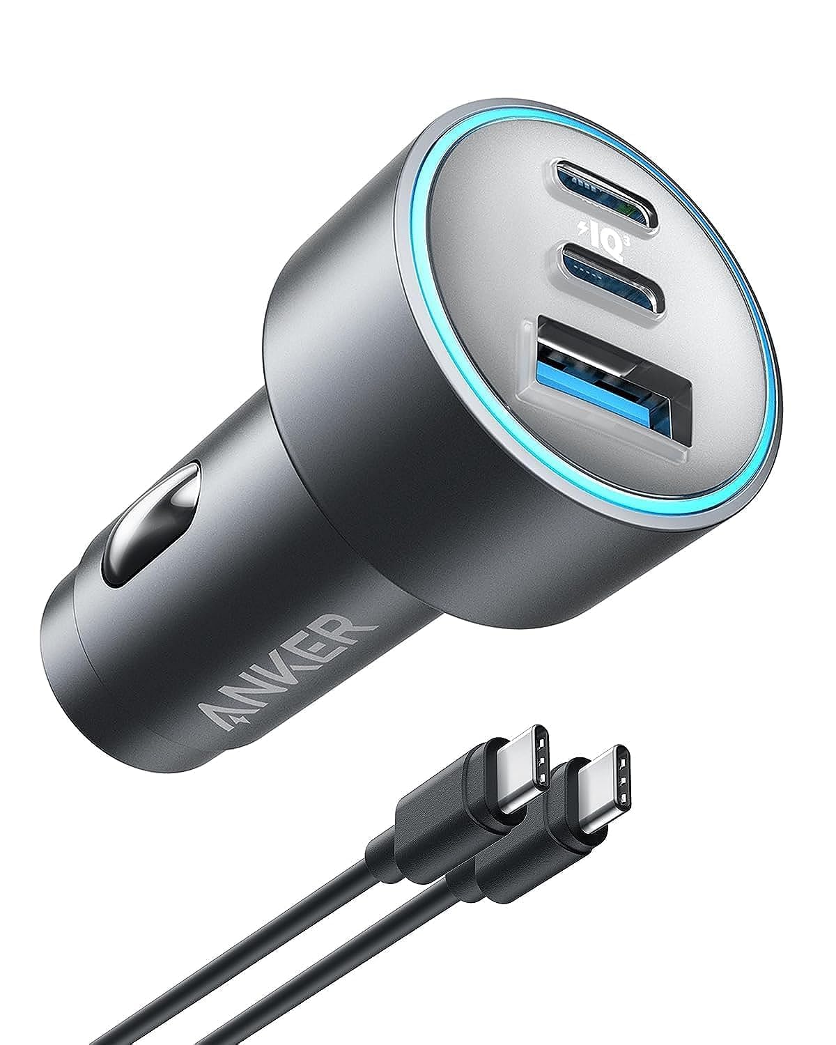 Anker Usb C Car Charger, 67W 3 Port Compact Fast Charger, 535 Car Adapter With Piq 3.0 For Iphone 15/15 Plus/15 Pro/15 Pro Max,