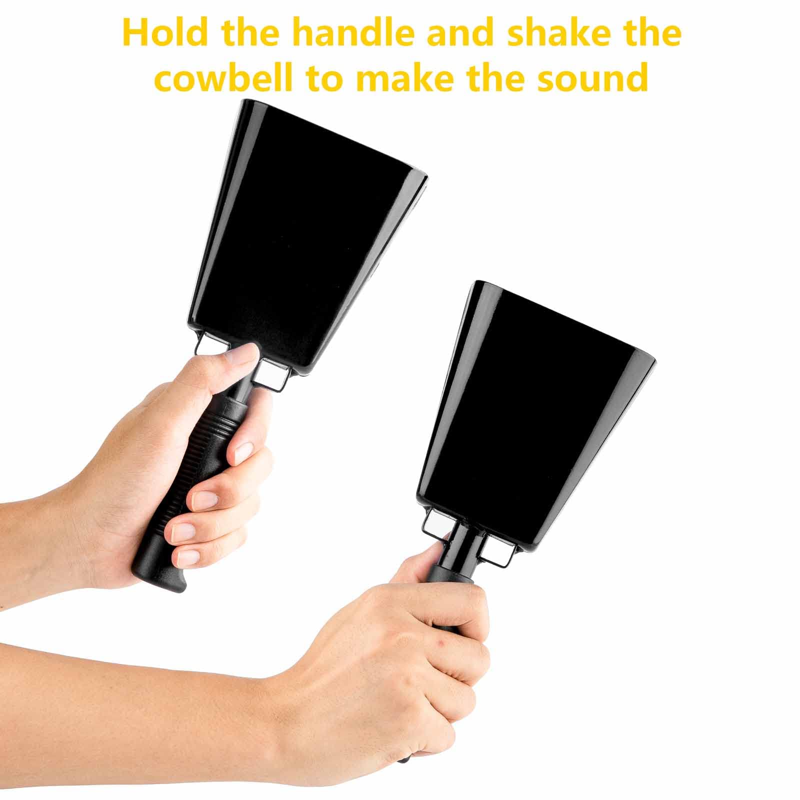 Steel Cow Bell With Handle Cowbells,Cheering Bell And Loud Noise Makers Hand Bells For Sporting Events,Football Games,School Bel