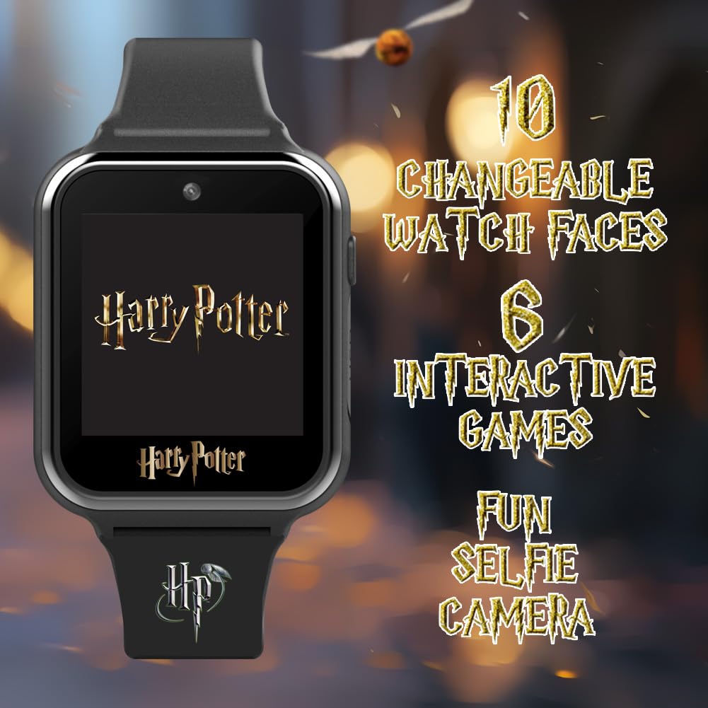 Harry Potter Kids Smart Watch - Interactive Touchscreen Watch With 10 Changeable Faces, Camera, Games, Alarm, Stopwatch, Step Co