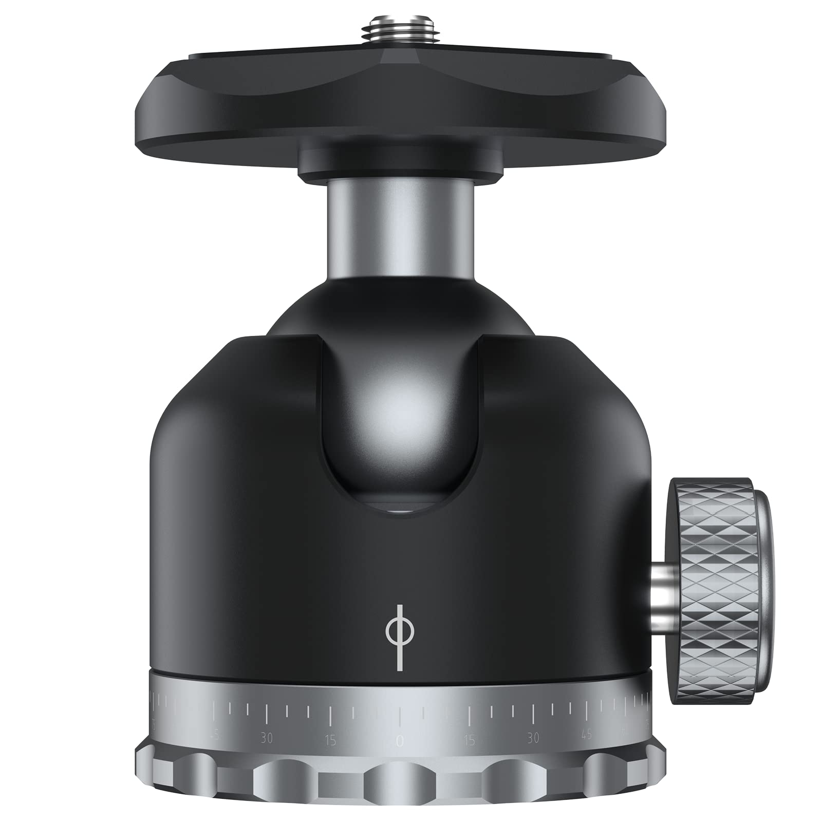 Poyinco Tripod Ball Head 360 Degree Rotating Panoramic Ballhead With 1/4 Inch Screw 3/8' Thread Mount, Max Load Up To 5 Kg/ 11Lb,For Monopod, Dslr, Phone, Gopro