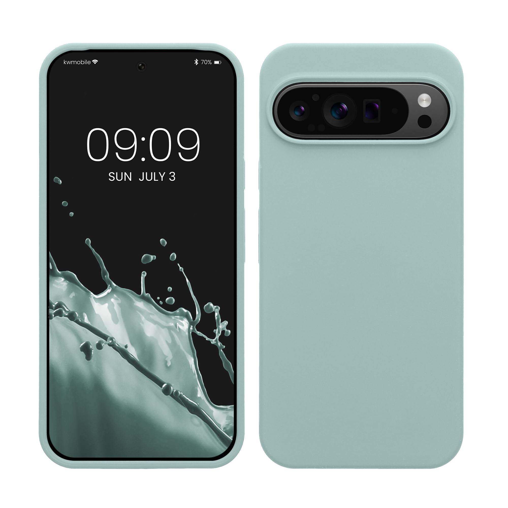kwmobile Case Compatible with Google Pixel 9 Pro XL Case - TPU Silicone Phone Cover with Soft Finish - Mint Matte