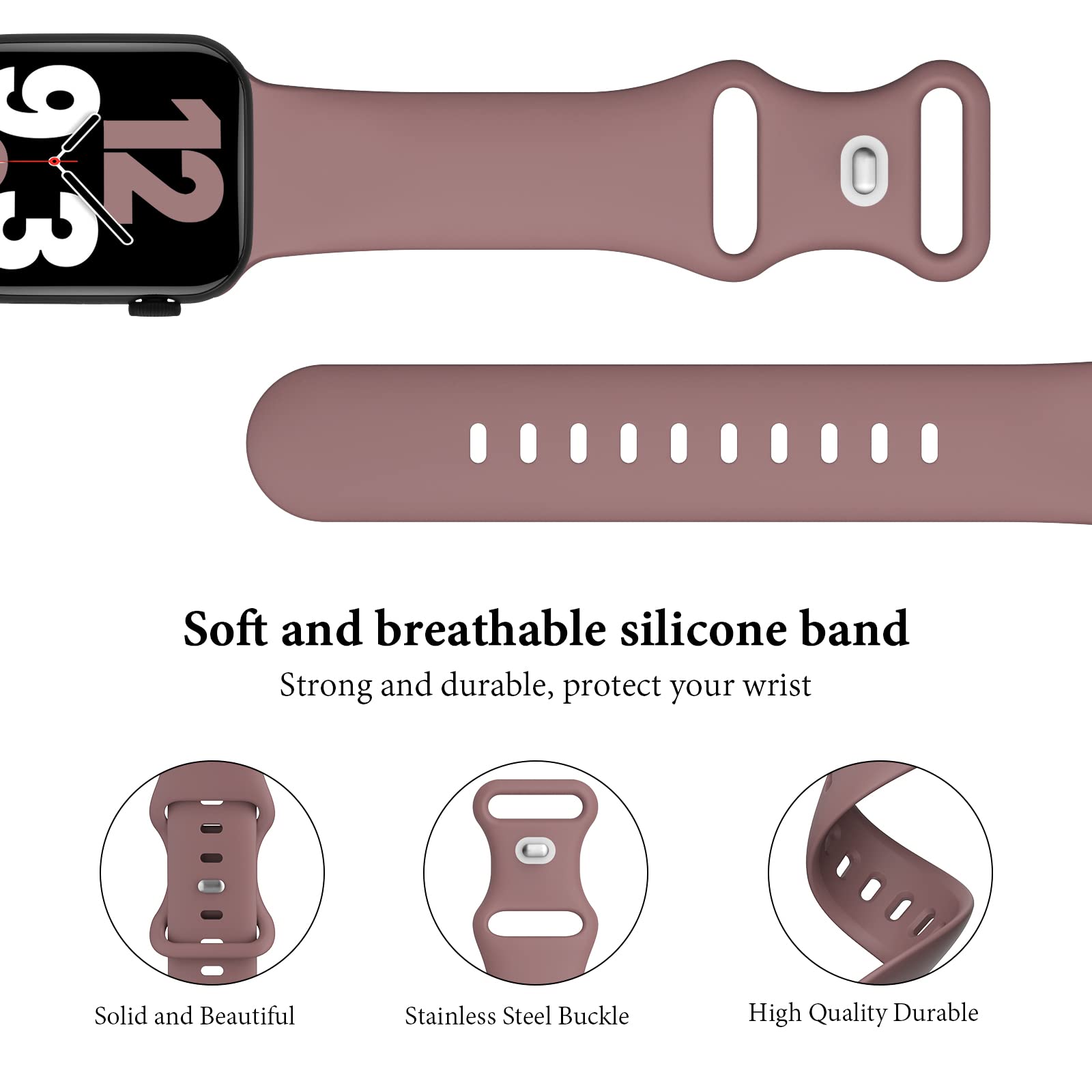 6 Pack Silicone Bands Compatible With Apple Watch Band 38Mm 40Mm 41Mm 42Mm 44Mm 45Mm 49Mm, Soft Sport Waterproof Strap Replaceme