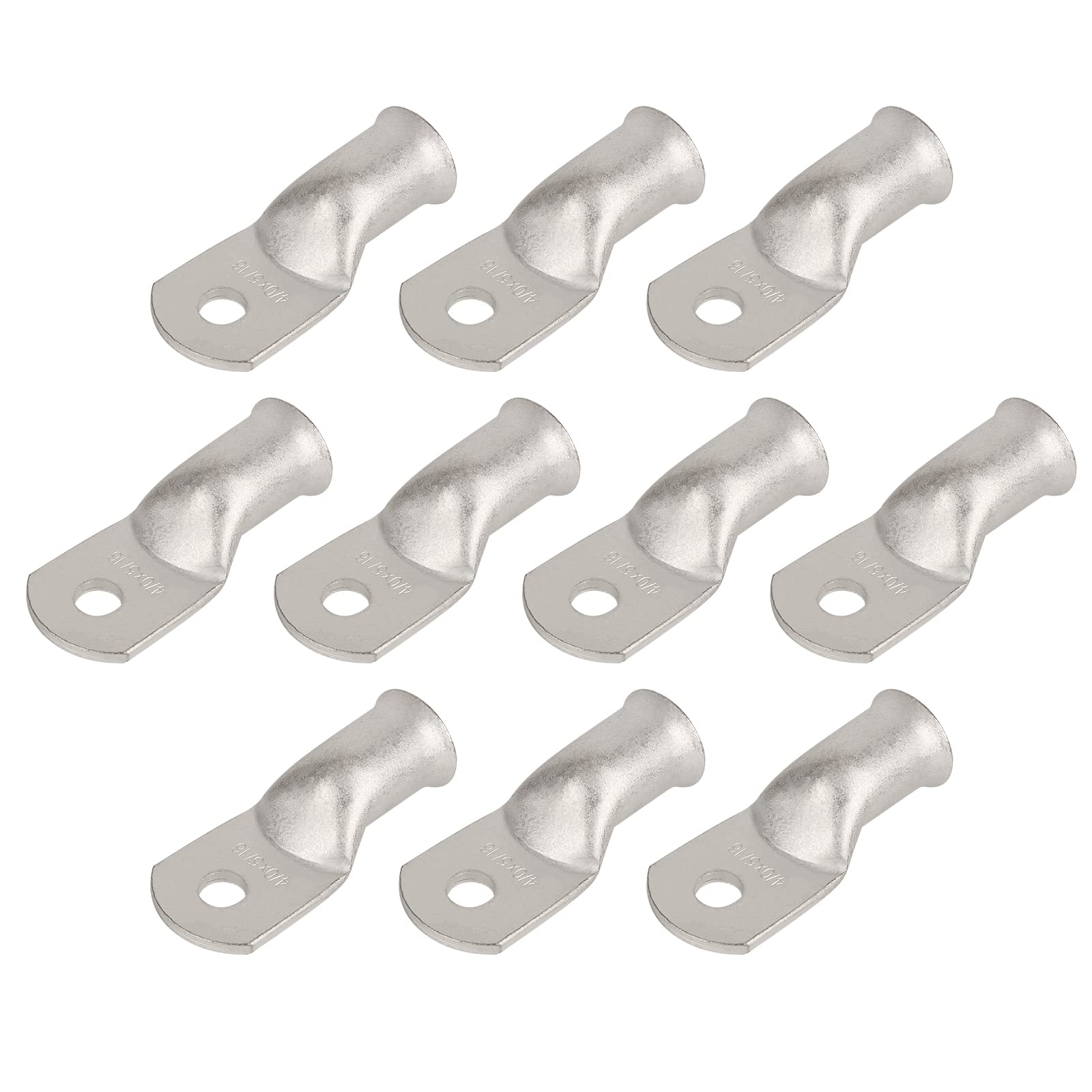Riocan 10Pcs 4/0 Awg 5/16   (M8) Tinned Ring Terminals 0000 Gauge Copper Wire Lugs Battery Cable Ends Heavy Duty Battery Cable T