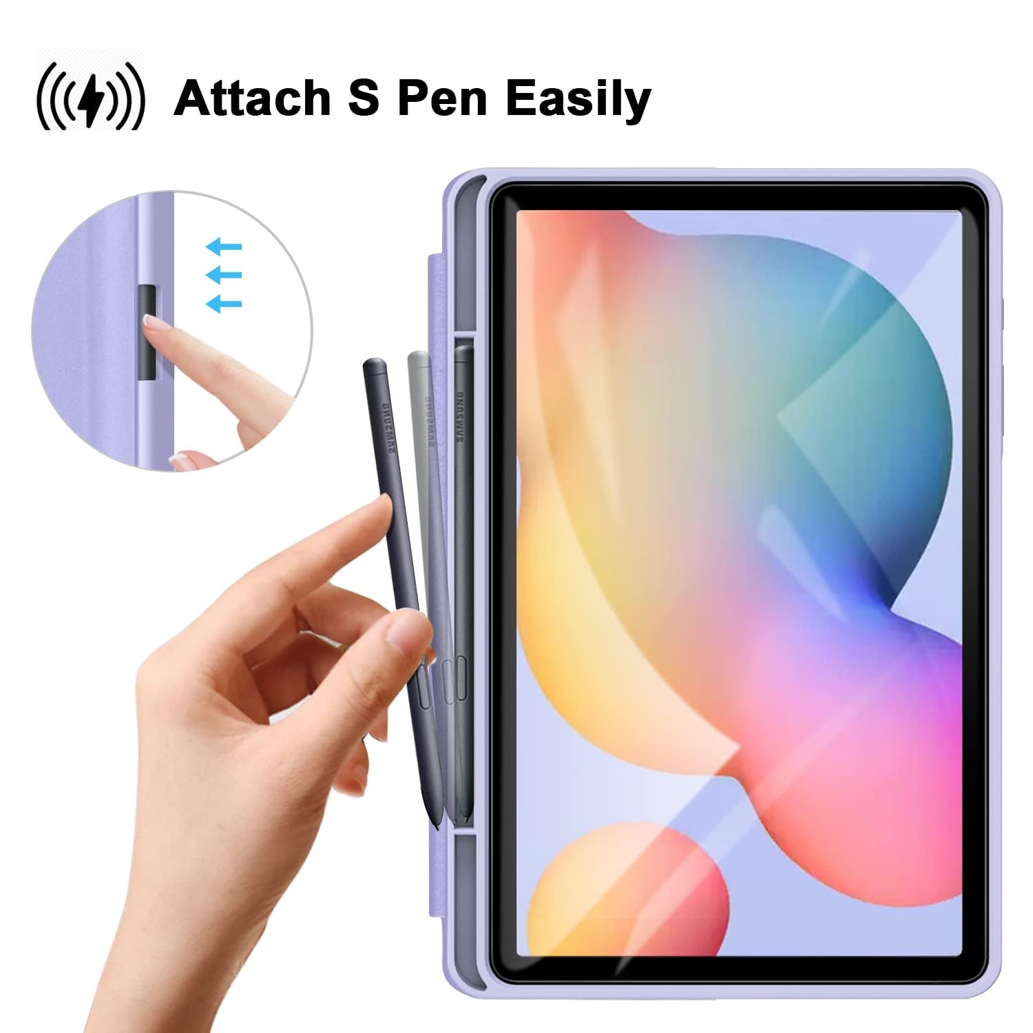 Ztotopcases For 2024/2022/2020 Galaxy Tab S6 Lite 10.4'' Case With Pen Holder,Auto Wake/Sleep,Pu Lightweight Trifold Stand Folio