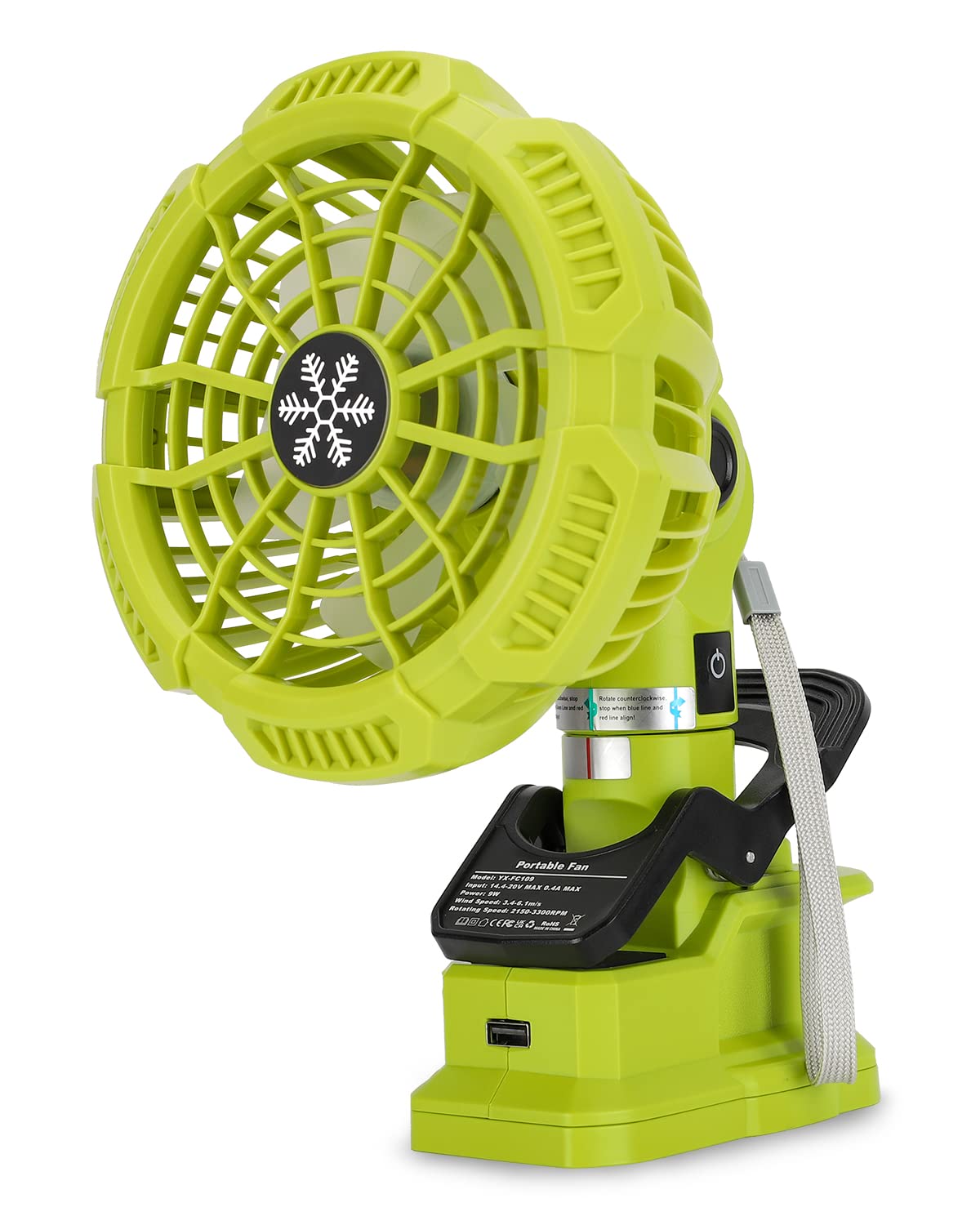 Taingwei Portable Clip On Fan For Ryobi 18V Battery,Battery Powered Stroller Fan With 3 Energy Efficient Speed Settings For Bedr