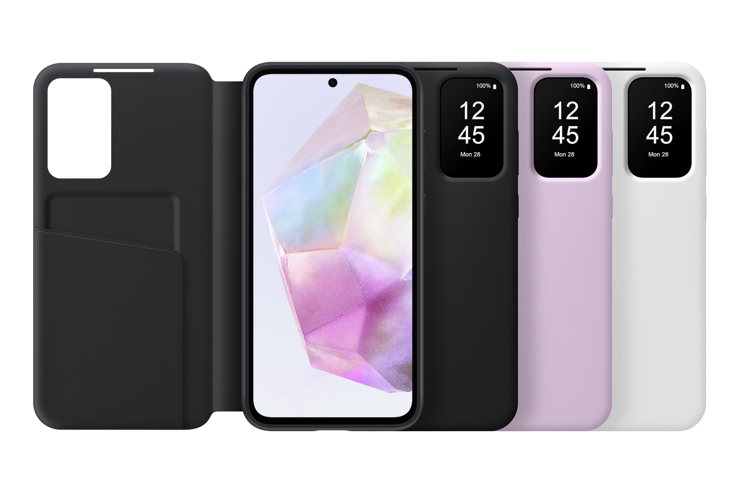 Samsung Smart View Wallet Cover For Samsung Galaxy A35, White