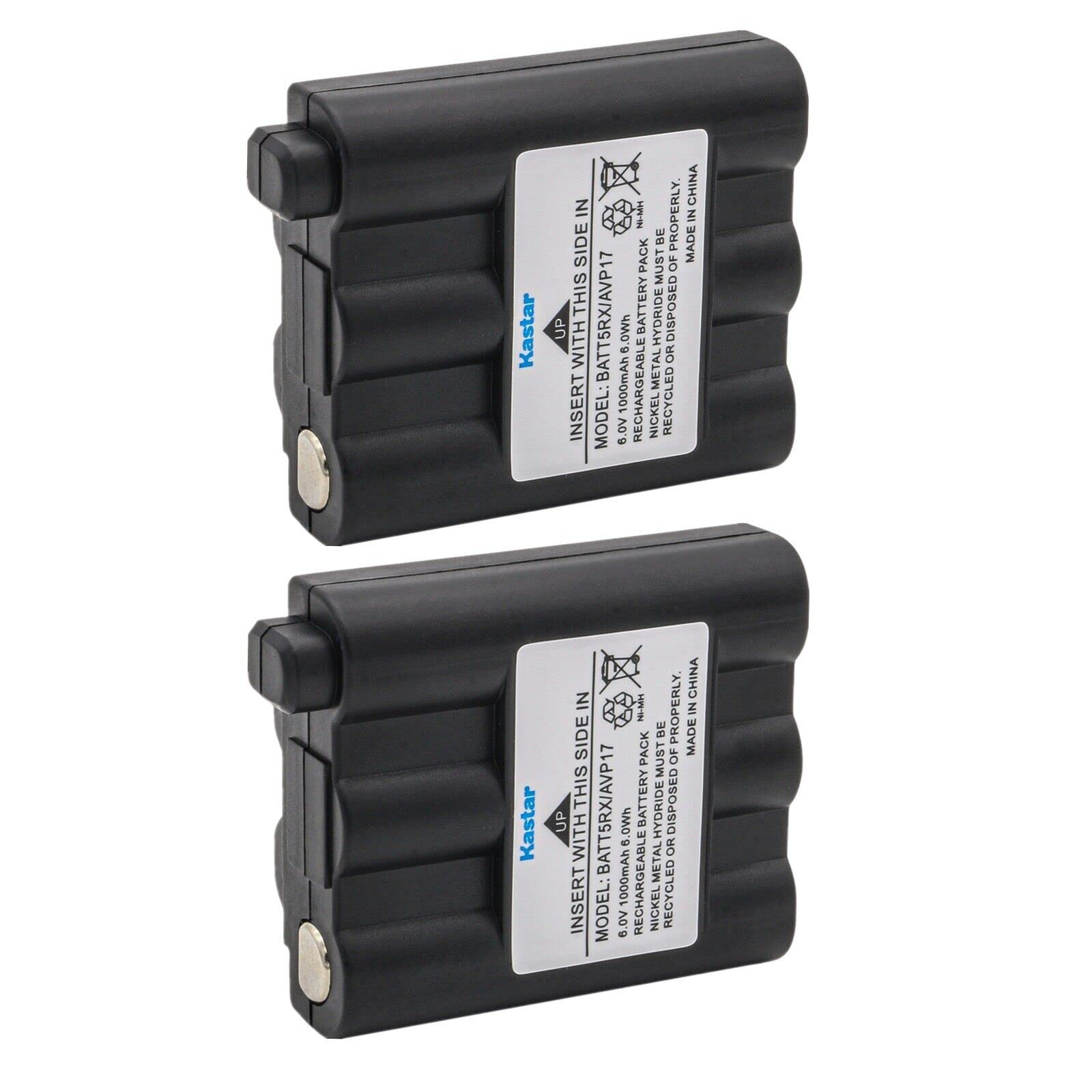 Kastar 2Pack Two Way Radio Battery Replacement for Midland BATT5RX BATT5RX AVP17 AVP17 GXT800 GXT808 GXT850 GXT860 GXT881 GXT