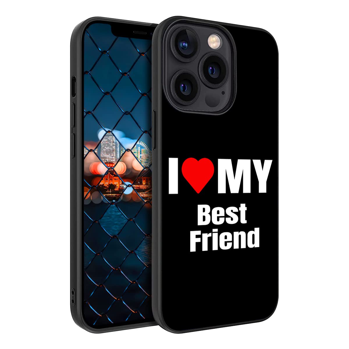 I Love My Best Friend Red Heart Decor Phone Case For Iphone 14 13 12 11 Pro Max Mini Xr Xs Max 8 Plus 6S Plus Samsung Galaxy S23