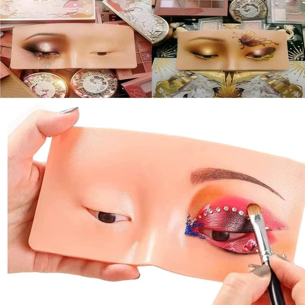 Silicone Eye Makeup Practice Board, Realistic Face Pad, Eye Dummy