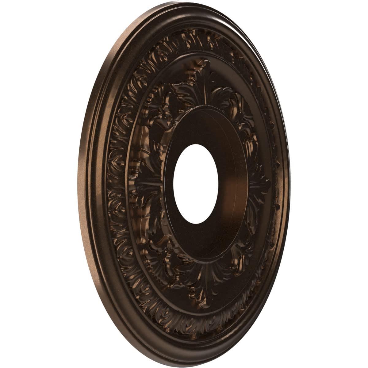 Ekena Millwork Cmp16Bacab Baltimore Thermoformed Pvc Ceiling Medallion (Fits Canopies Up To 6 1/2), 16Od X 3 1/2Id X 1P, Metalli