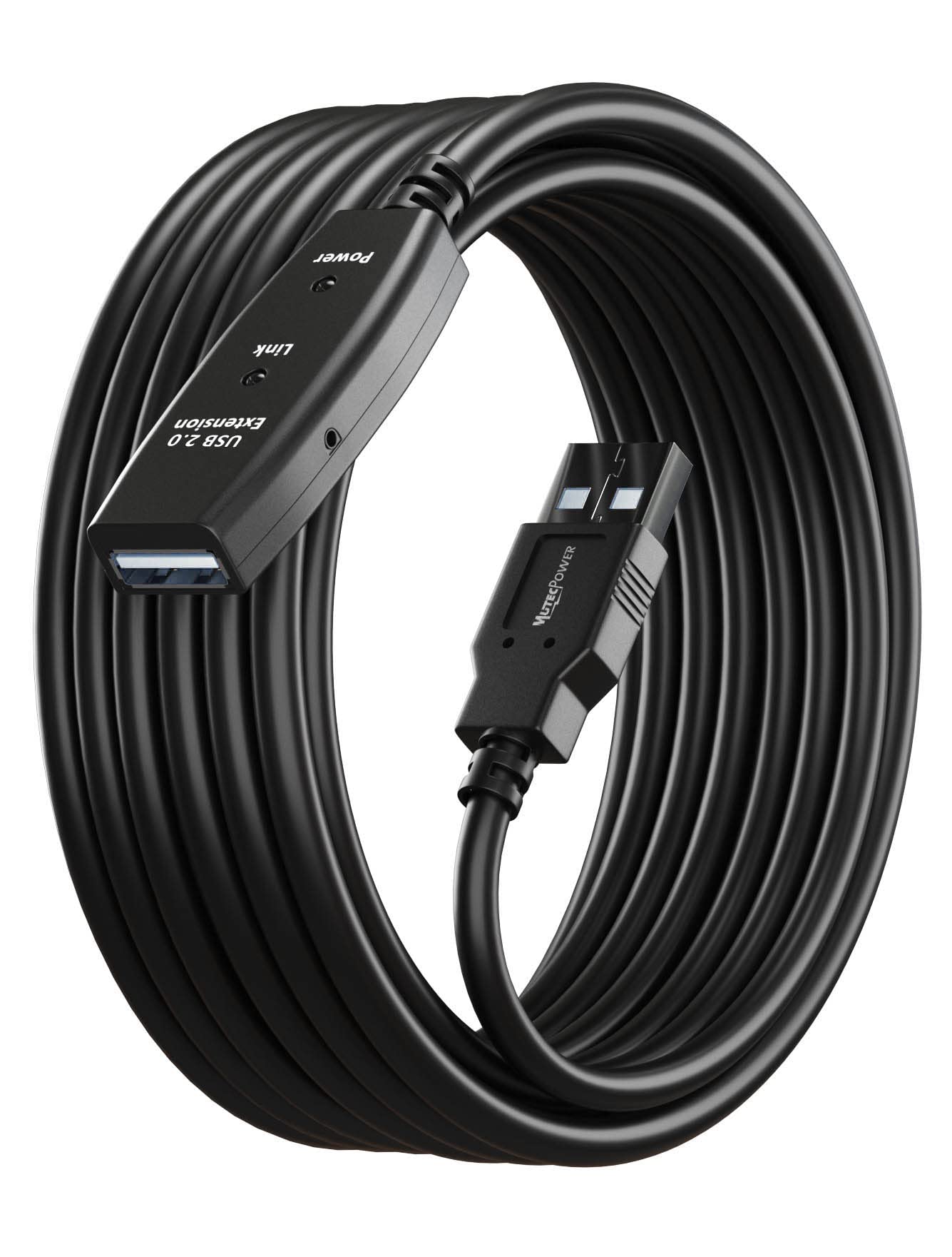 Mutecpower 32 Feet Active Usb Extension Cable 2.0 Male To Female With A Extension Chipset Signal Booster   Active Extension/Repe