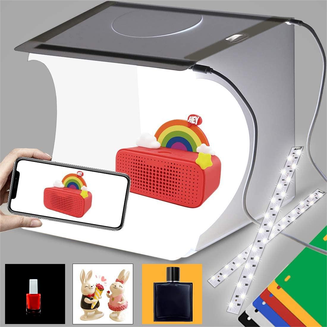 Duclus Mini Photo Studio Light Box,Portable Folding Photography Light Tent Kit With 40Pcs Led Light + 6 Kinds Color Backgrounds