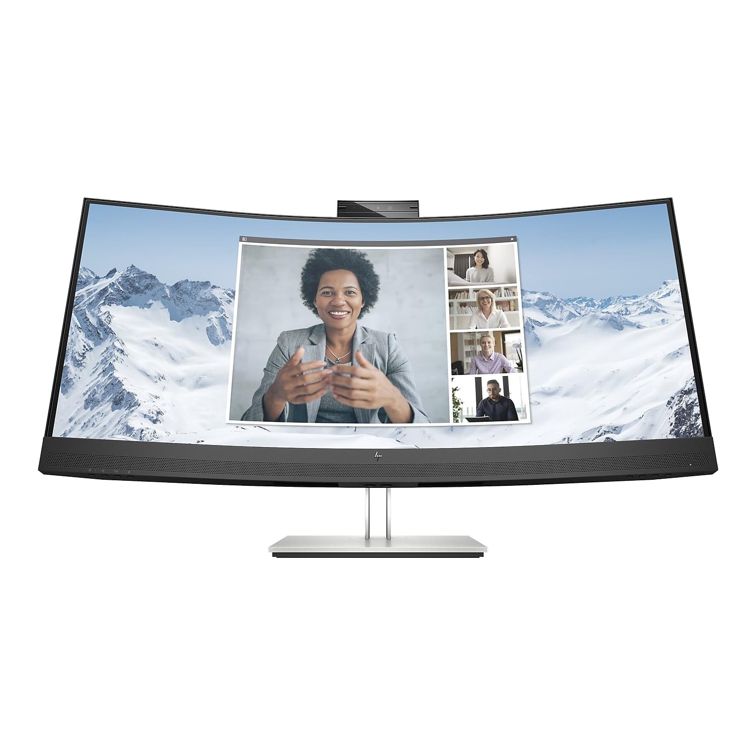 HP E34m G4 34 Class Webcam WQHD Curved Screen LCD Monitor - 21:9 - Black