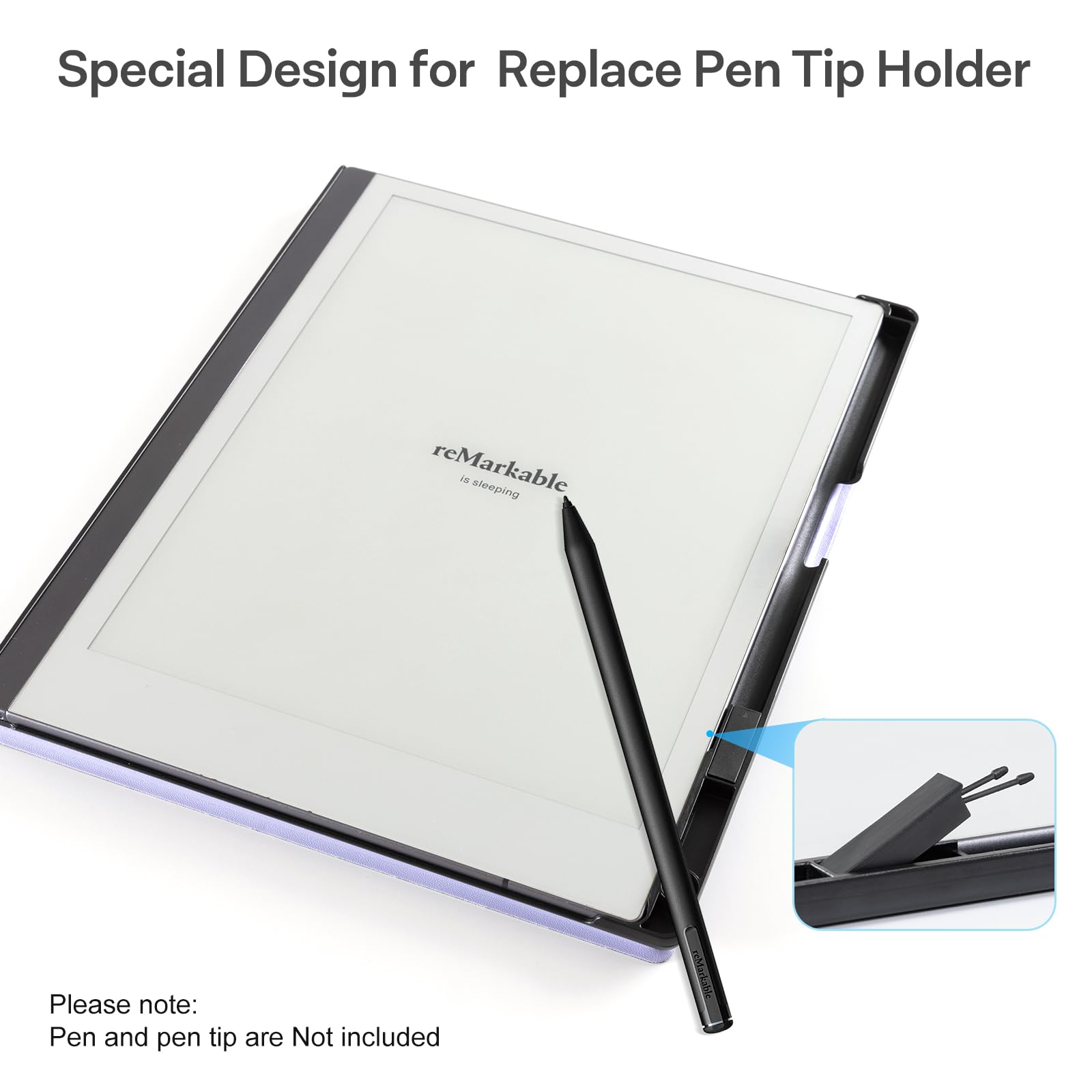 Cobak Case For Remarkable 2 Tablet   Lightweight And Hard Back Shell Protective Book Folio Cover With Built In Pen Holder   Only