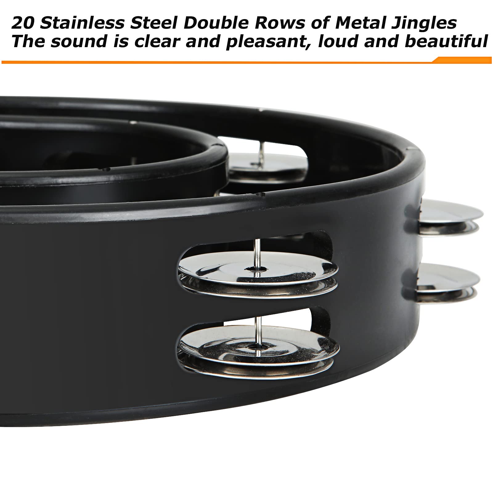 4 Pcs Foot Tambourine For Adults, Black Foot Percussion Instruments With Metal Steel Jingle Bell For Guitar Drum Accessory Instr