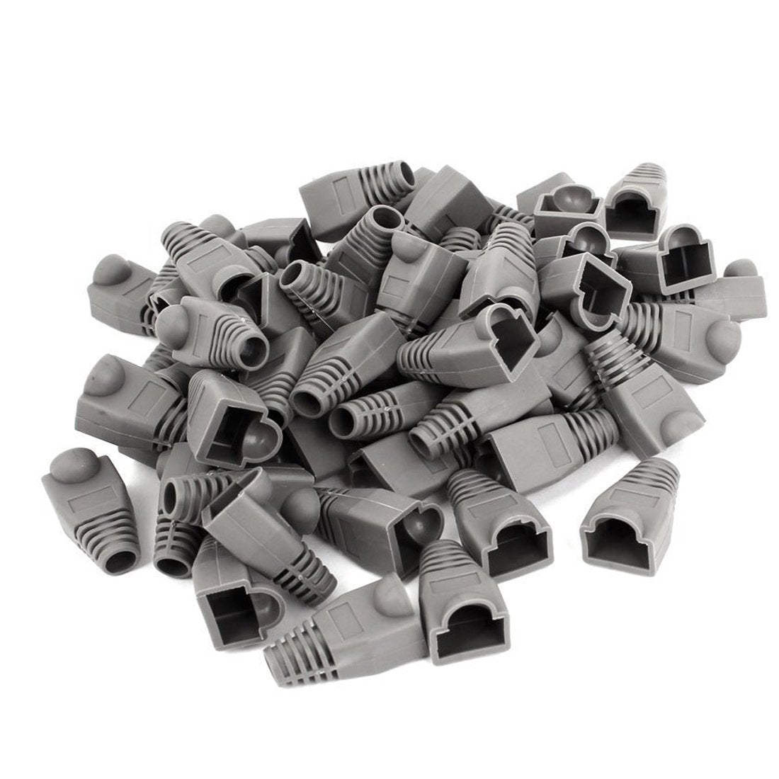 Copapa Soft Plastic Ethernet Rj45 Cable Connector Boots Cover Strain Relief Boots Cat5 Cat5E Cat6 Cat6E 100Pcs (Gray)