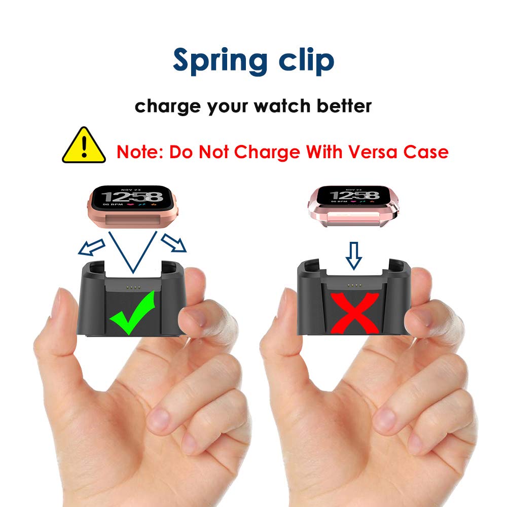 Simpeak 5Pack Soft Screen Protector Bumper Case Compatible With Fitbit Versa Smartwatch, Full Protection, Rose Pink/Clear/Silver