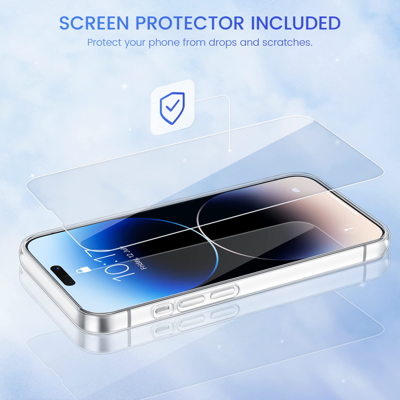 Caka Compatible For Iphone 14 Pro Max Case Glitter For Women Girls With Screen Protector Bling Sparkle Liquid Flowing Quicksand