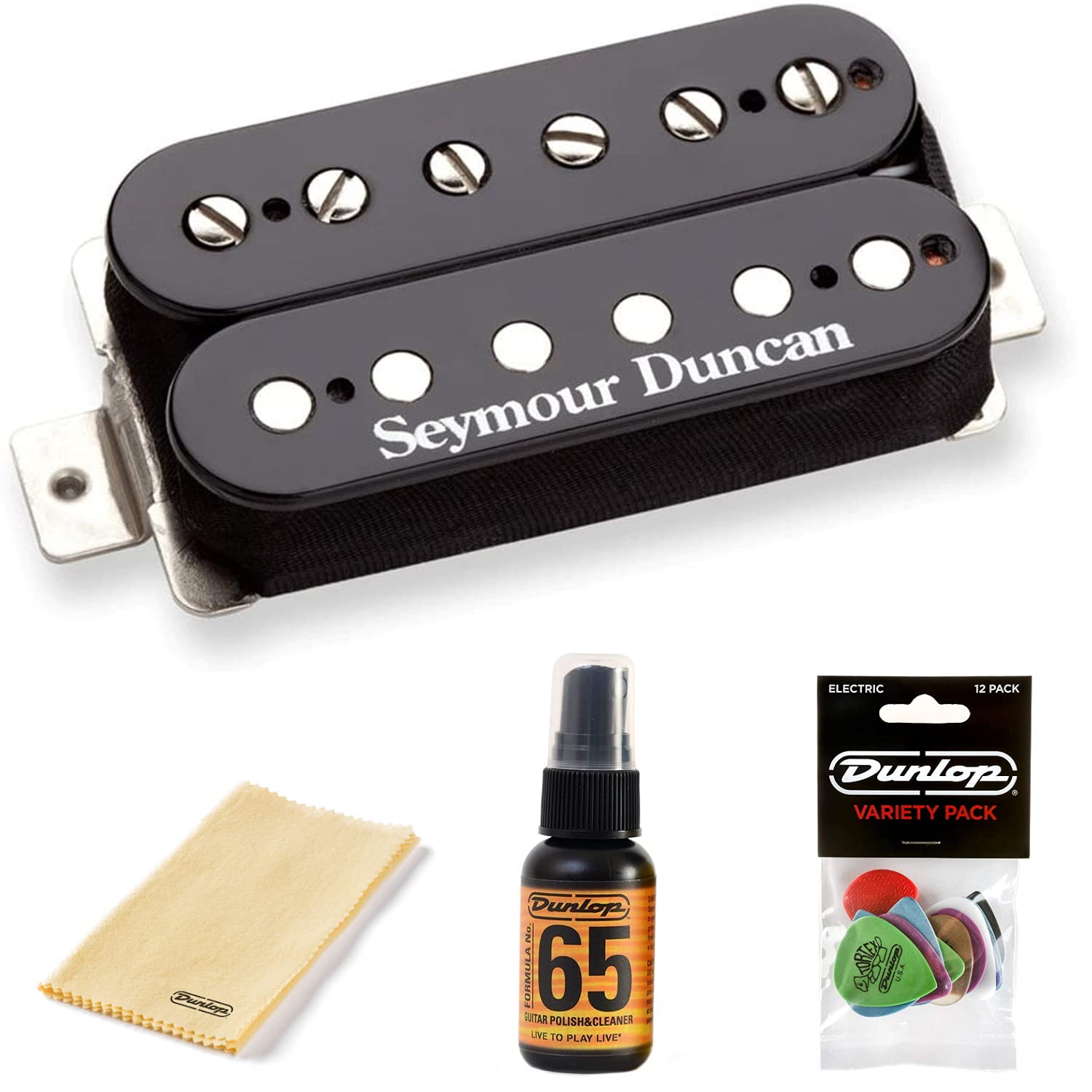 Seymour Duncan Sh 2N Jazz Model Humbucker Neck Pickup   Bundled With Dunlop Variety Pick Pack And Polishing Kit (Black)