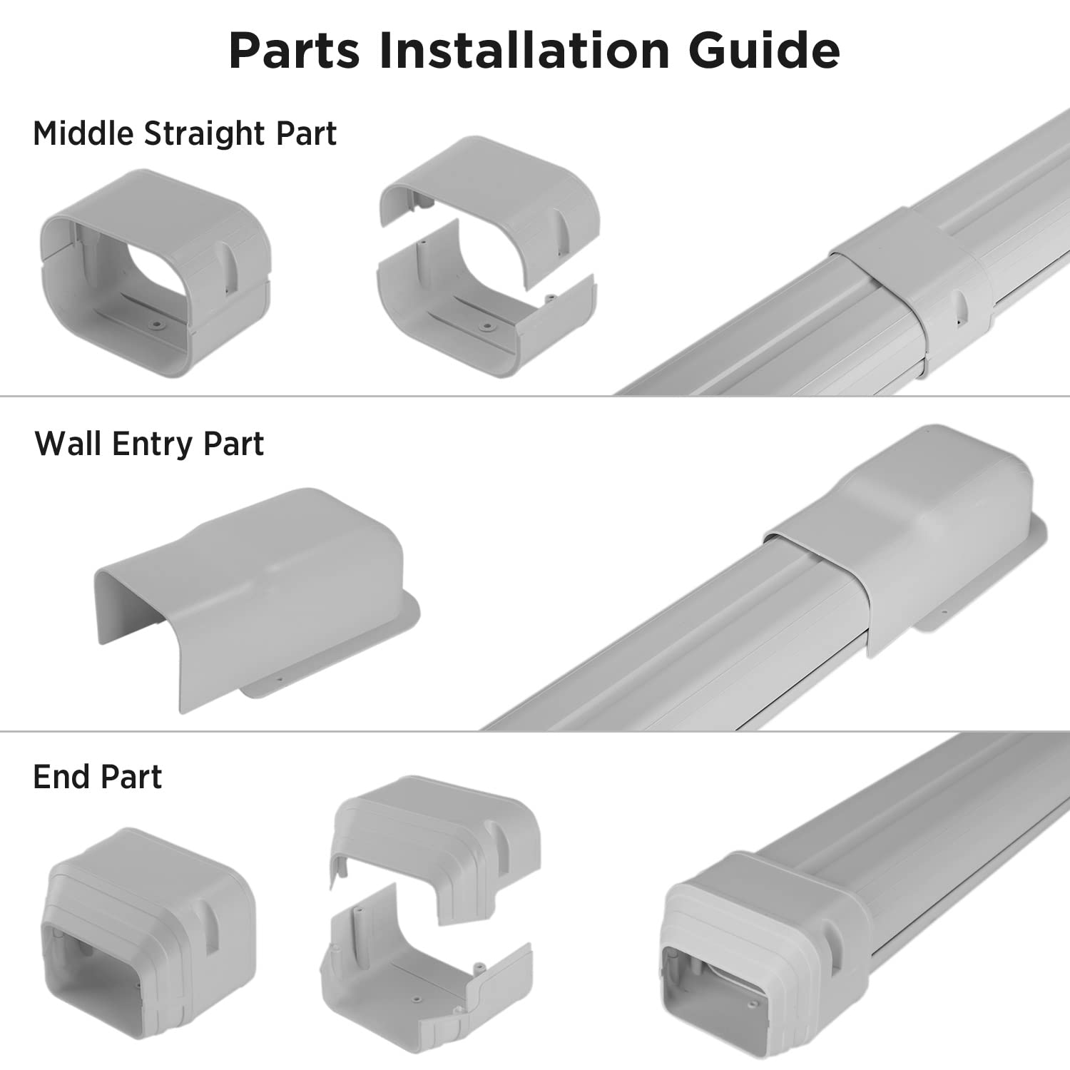 Turbro 3 W    7.5 L Decorative Pvc Line Cover Kit For Mini Split And Central Air Conditioners, Ac Heat Pumps Systems