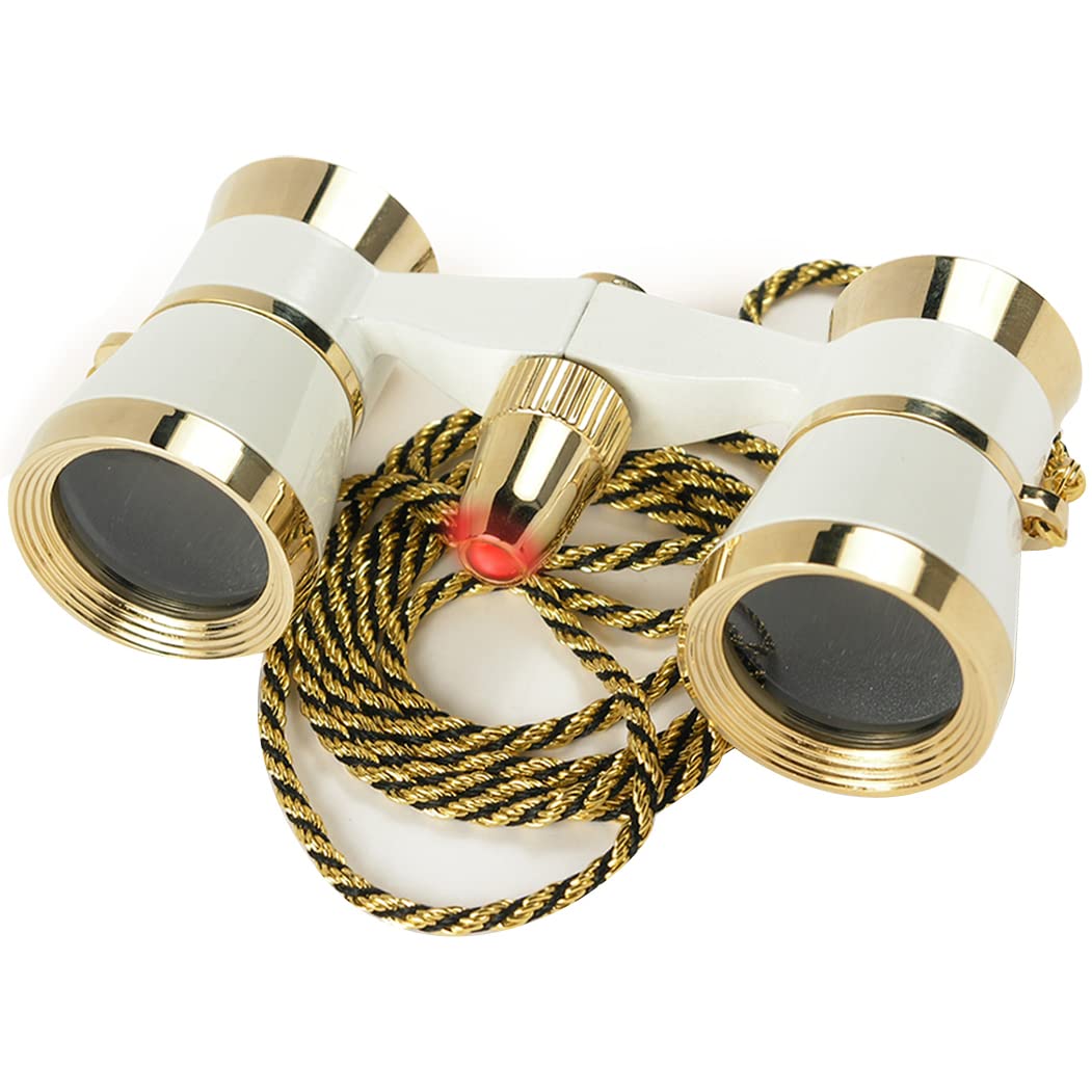 BARSKA 3x25 Blueline Opera Glass with Necklace, Pearl White
