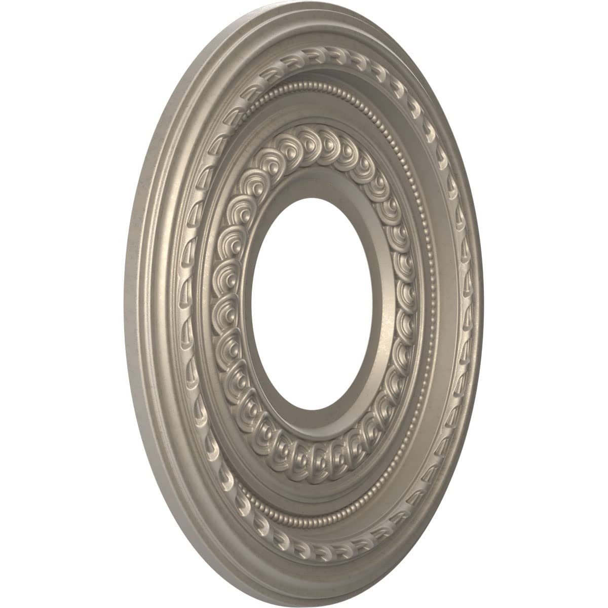 Ekena Millwork Cmp10Cocsv Cole Thermoformed Pvc Ceiling Medallion (Fits Canopies Up To 4 1/4), 10Od X 3 1/2Id X 3/4P, Metallic S
