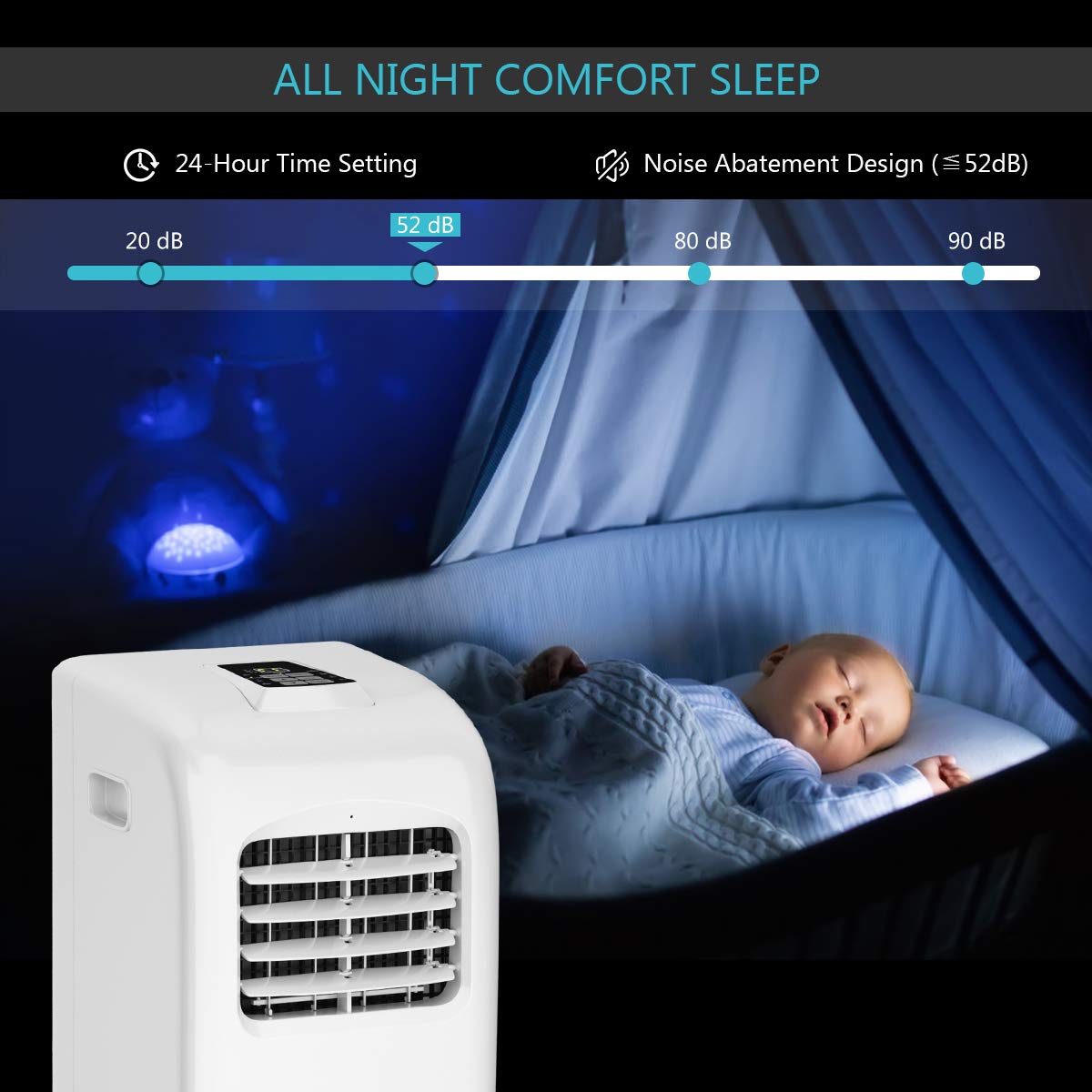 Costway Ashrae 8000 Btu Portable Air Conditioner With Remote Control, Energy Efficient For Rooms Up To 400 Sq. Ft, Cooling, Dehu