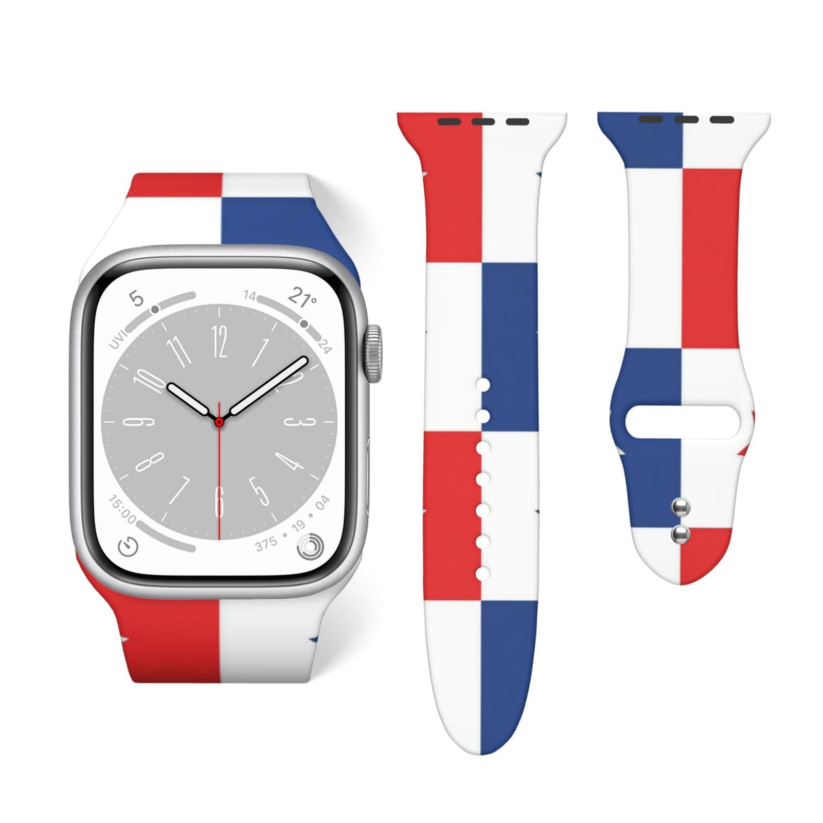 Waterproof Bands Compatible with Apple Watch National Flag Panama, Silicone Bands for Women and Men