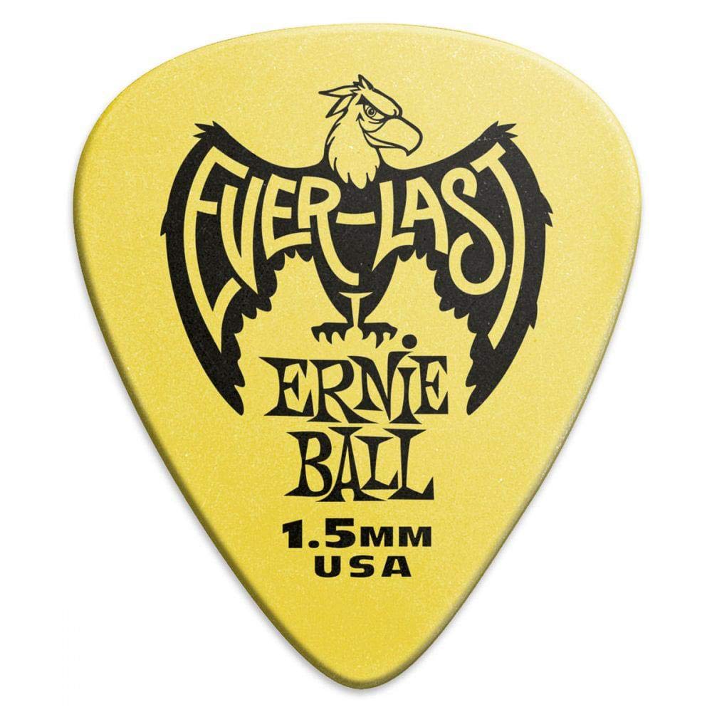 Ernie Ball Everlast Guitar Picks, Yellow 15Mm, 12 Pack (P09195)