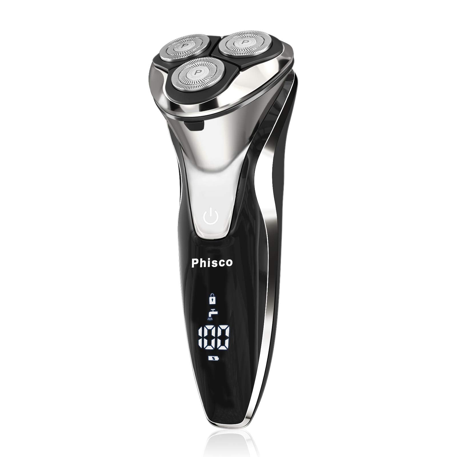 Phisco Electric Shaver Razor For Men With Floating Rotary Razor Ipx7 Led Display Rechargeable Dry/Wet Men'S, Electric Shavers Fo
