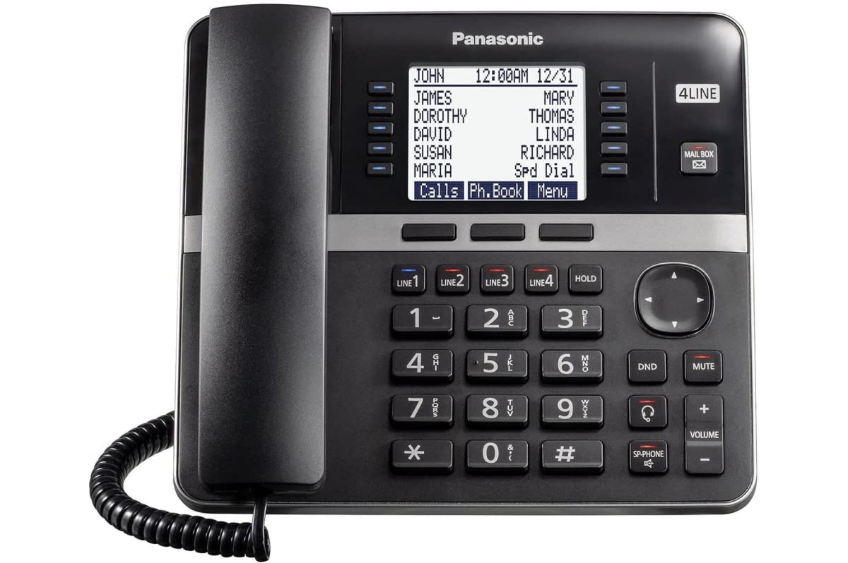 Panasonic Office Phone System, Corded Base Station With 4 Lines Expandable With Up To 10 Compatible Panasonic Business Phones Wi