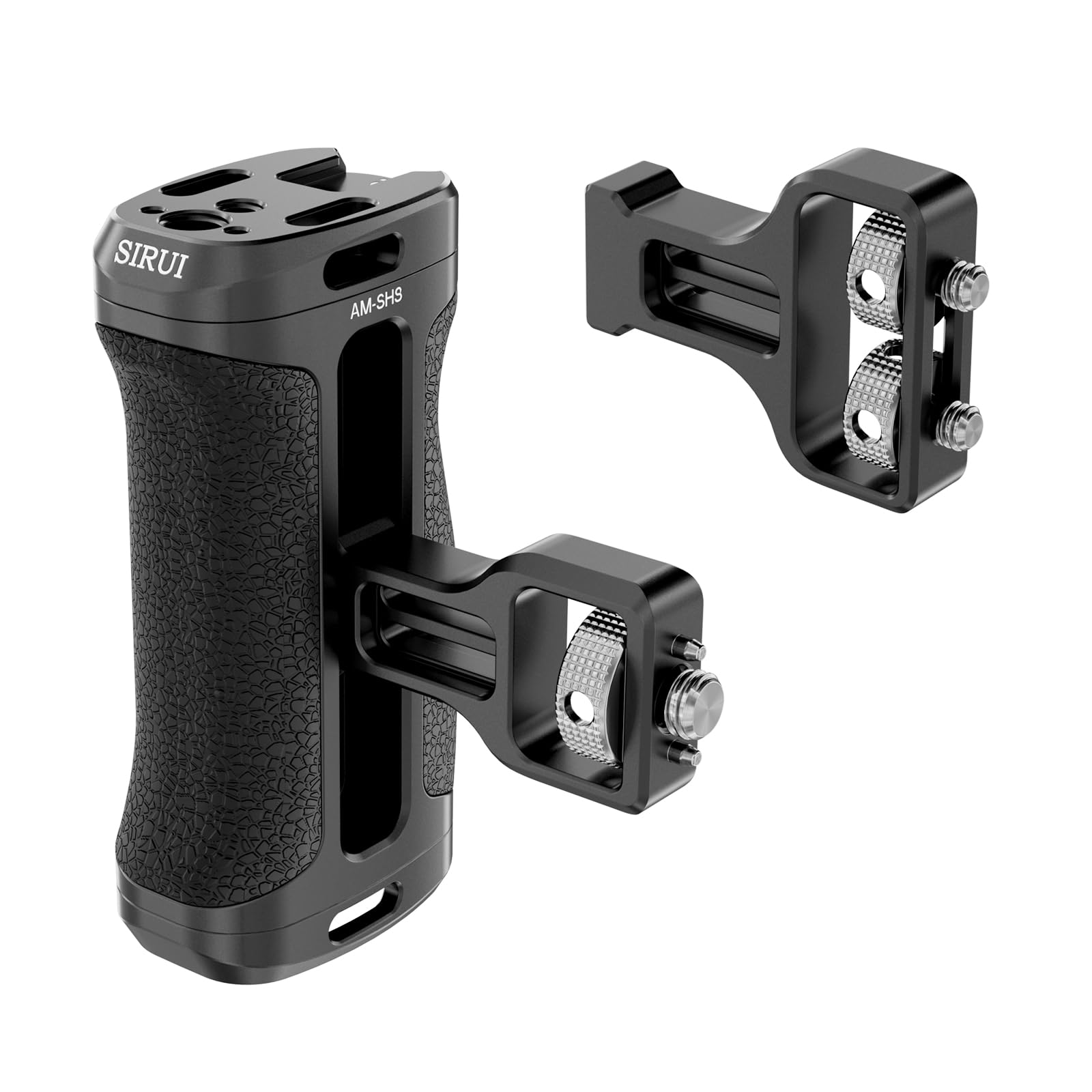 Sirui Side Handle With Locating Mount For Arri And Dual 1/4' Screw Mount Optional, Lightweight Camera Handgrip With Cold Shoe, Multiple Threads, Up And Down Adjustable Side Grip, Am Shs(Pack Of 1)