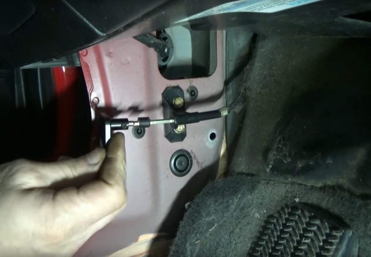 Hood Latch Release Handle Cable Repair Kit Billet Aluminum For Civic 1996 2005, Crv 1997 2006,Element 2003 2011