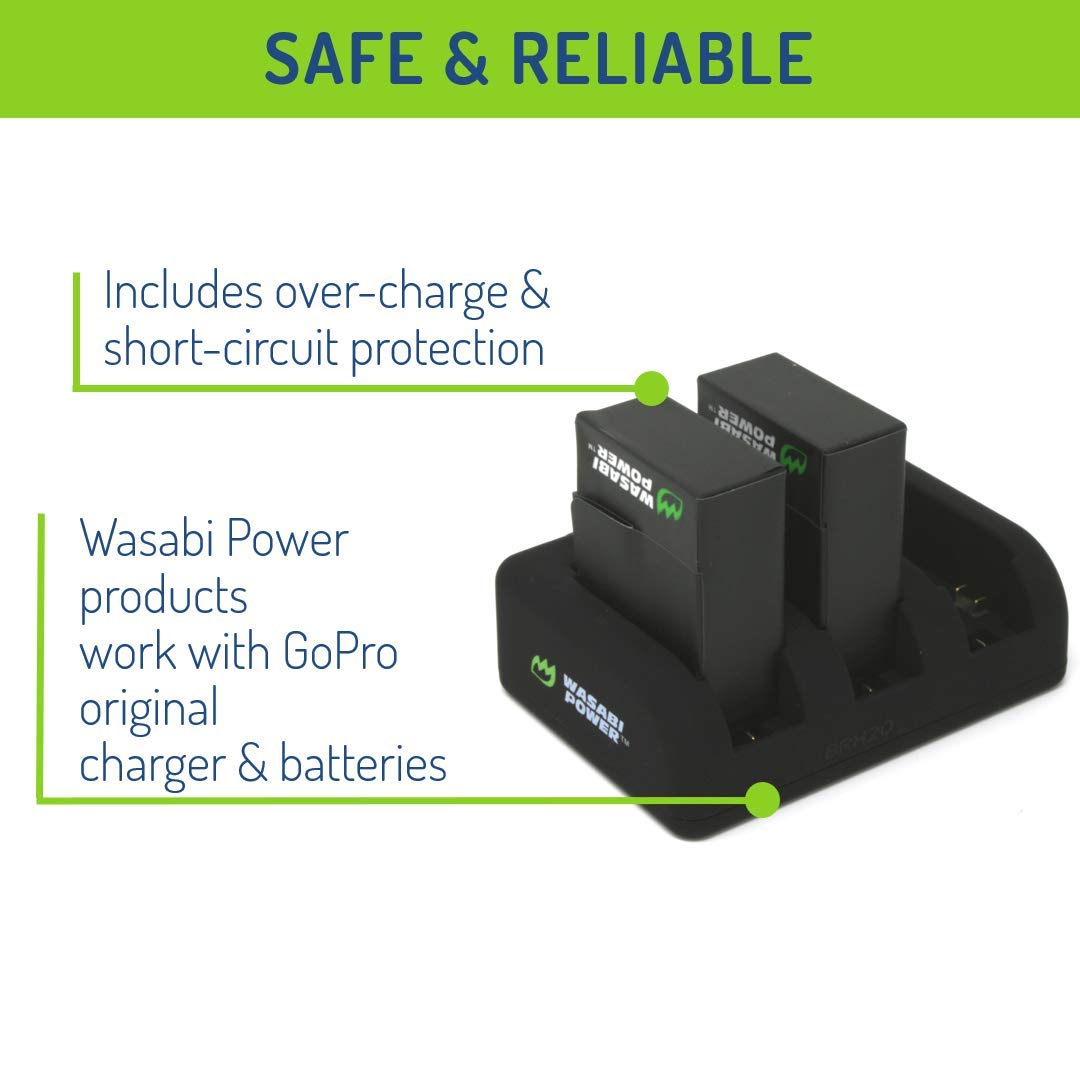 Wasabi Power Battery (2 Pack, 1200Mah) And Triple Usb Charger For Gopro Hero3, Hero3+