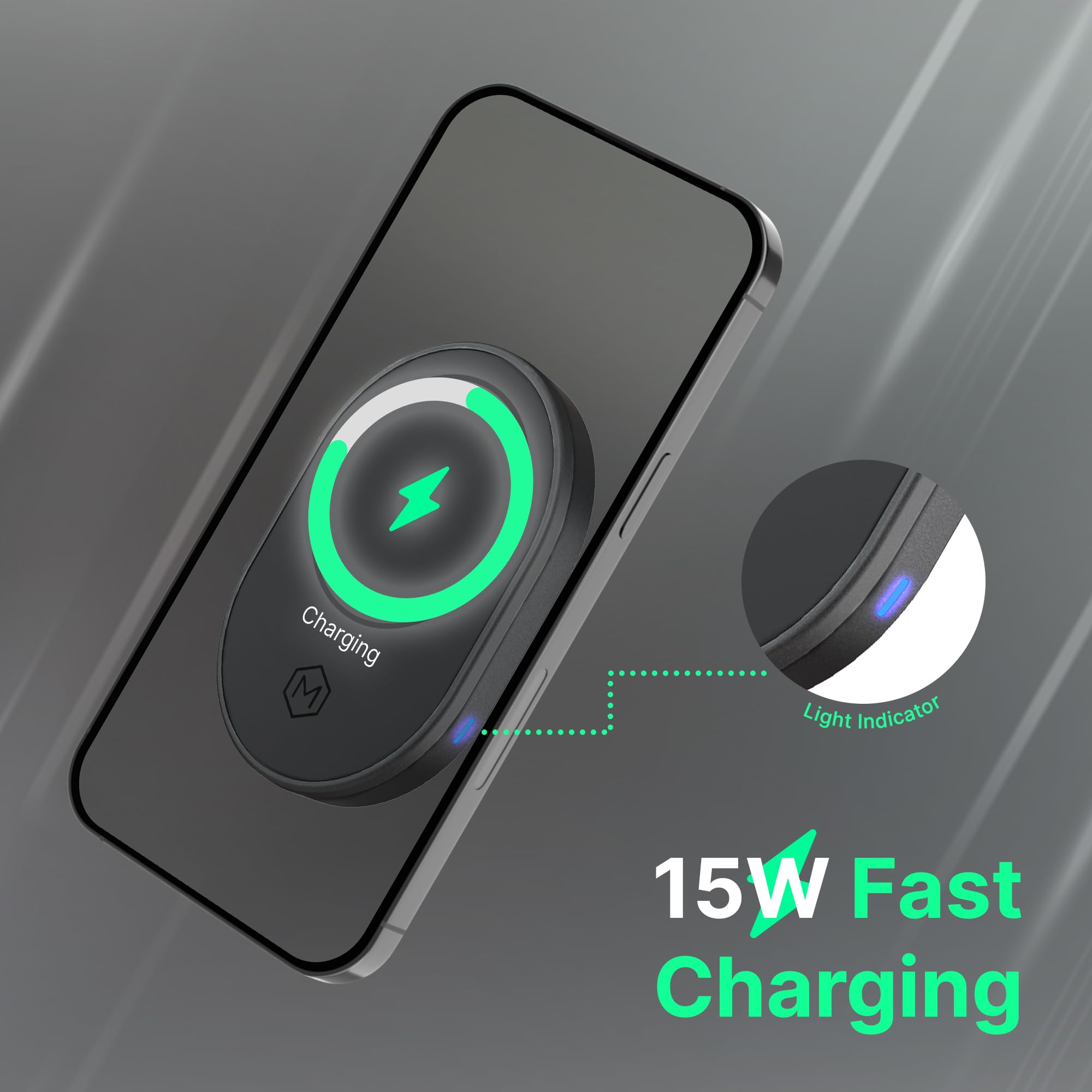 Magsafe Wireless Car Charger Dash Mount (Version 2.0) 360 Rotating Magnetic Phone Holder For Iphone 16/15/14/13/12-15W Fast Char