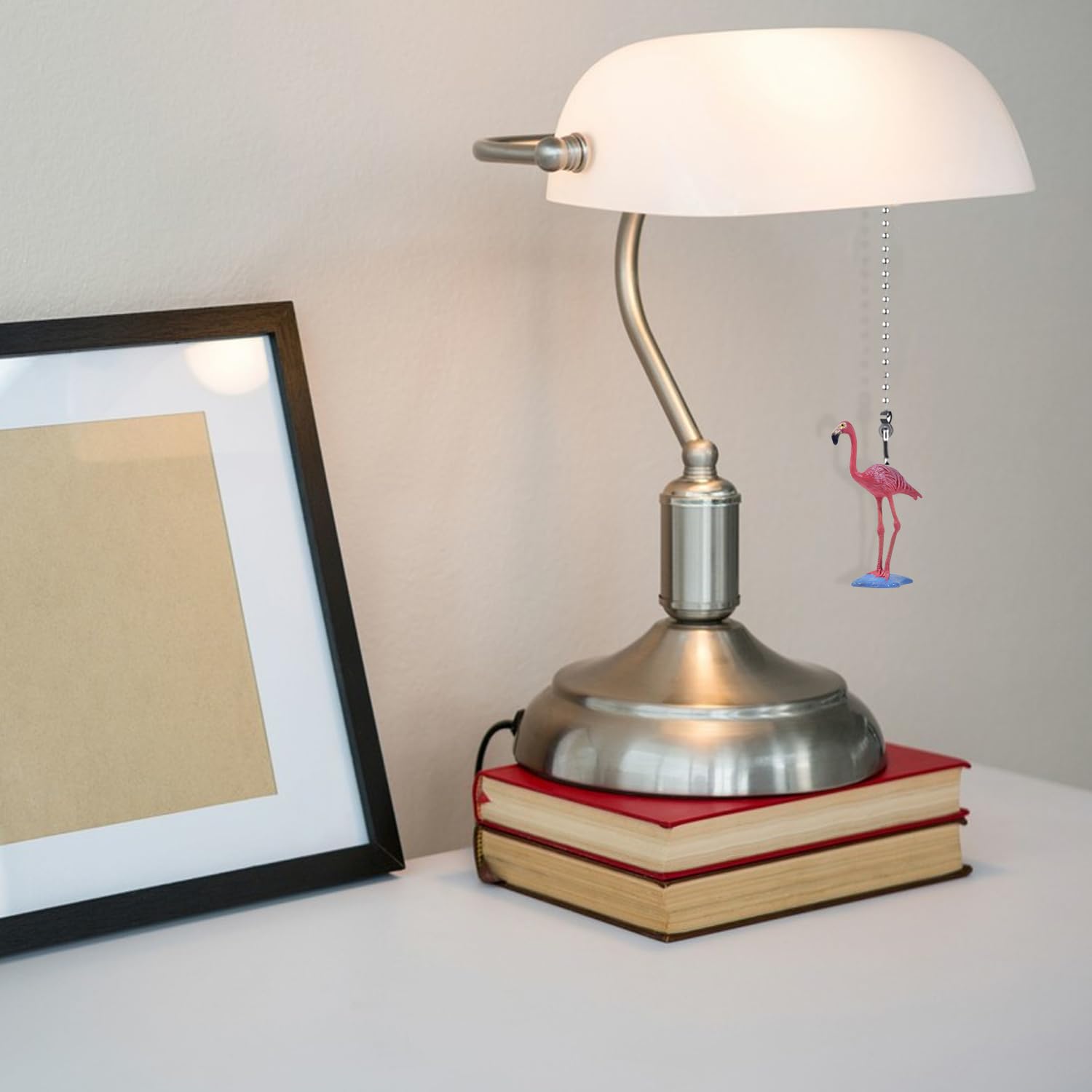 Dotlite Flamingo Ceiling Fan Pull Chain,Cute Realistic Flamingo Animal Fan String Pulls Charm Extension Decorative,12In 3Mm Diam