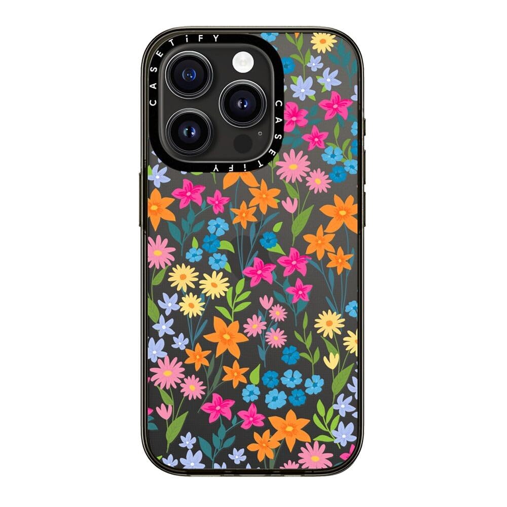 Casetify Compact Case For Iphone 15 Pro [2X Military Grade Drop Tested / 4Ft Drop Protection]   Bright Spring Flowers   Daisy Fl