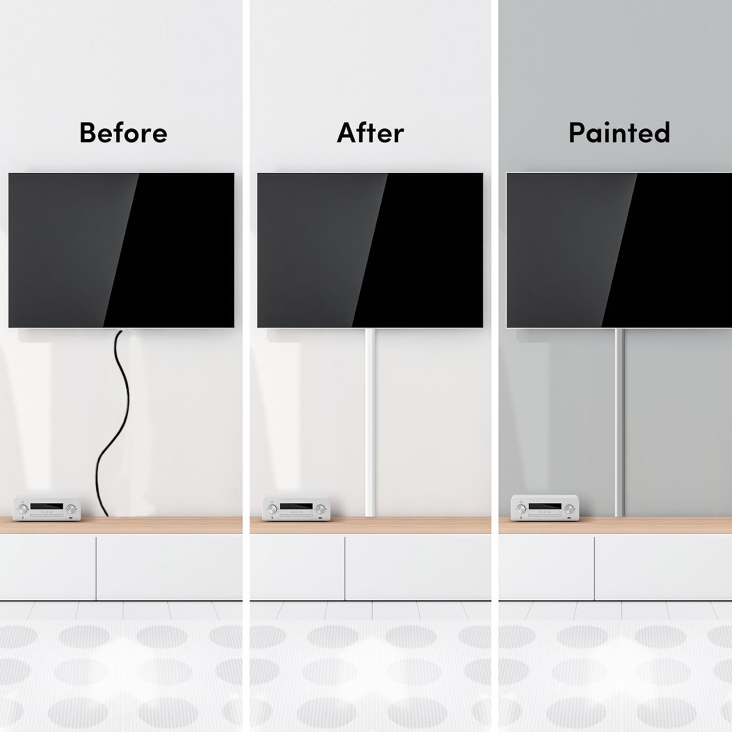 Eveo Cord Hider, 300    Cable Hider, One Cord Covers For Wires On Wall, Cable Raceway Cord Hider Wall, Cable Cover, Wire Covers