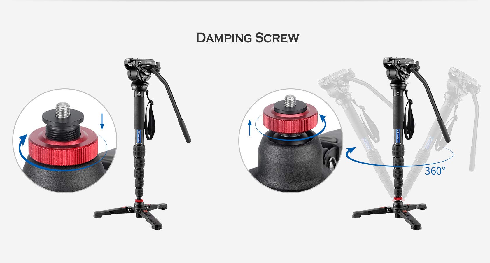 Leofoto Vd 02 Universal Folding Monopod Support Tripod Base 30 Tilt & 360 Panning