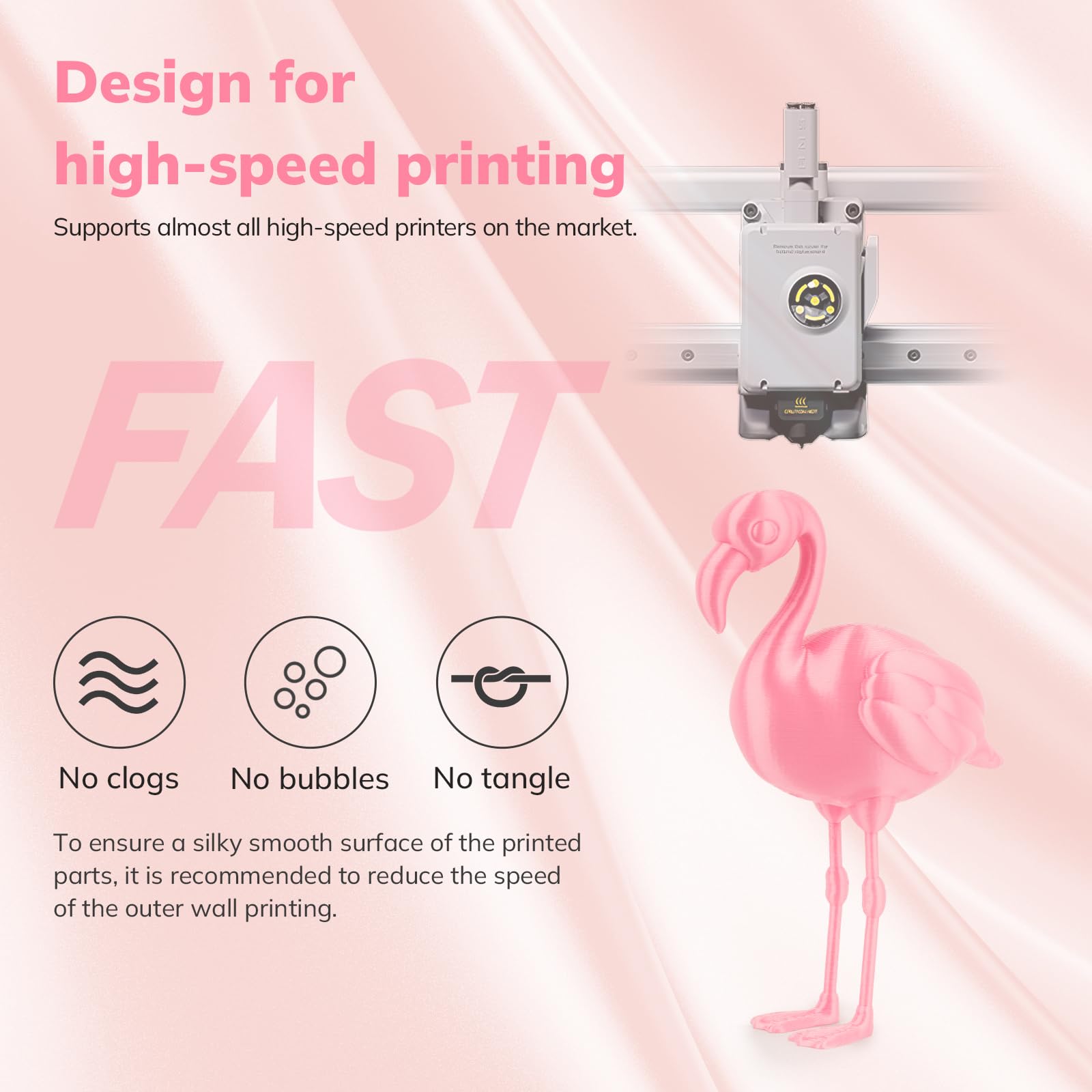 Amolen Pla Filament 1.75Mm Silk Shiny Sakura Pink, 3D Printer Filament 1.75Mm For 3D Printing 1Kg(2.2Lbs) Spool Compatible With