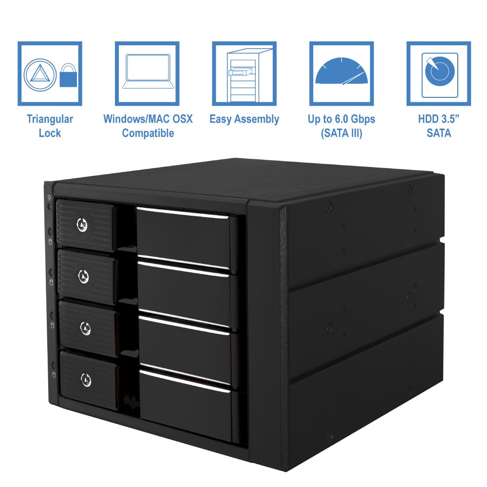 Kingwin Sshd Hard Drive Enclosure Internal Four Mobile Rack For 3.5    Solid State Drive/Hdd, Sata Enclosure, Support Sata I/Ii/