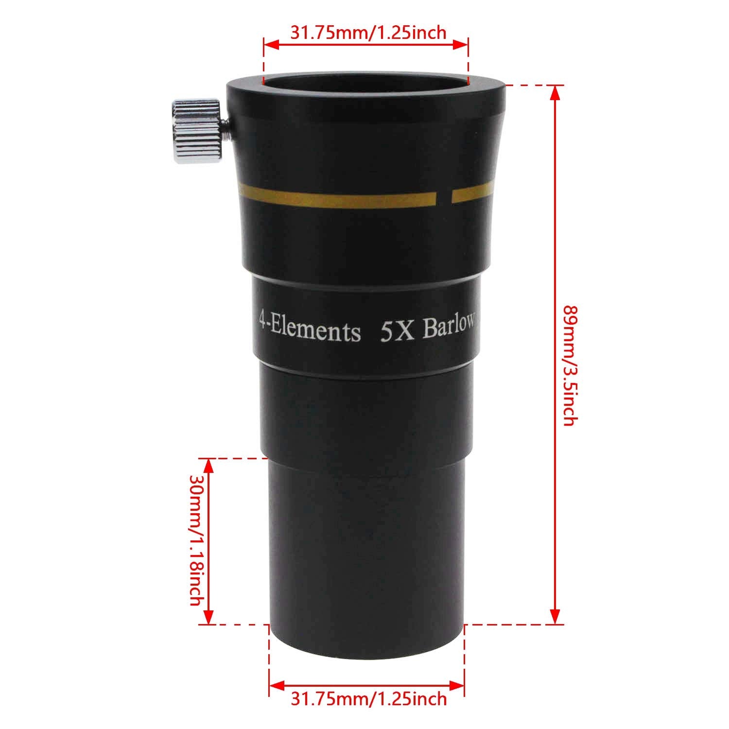 Astromania 1.25'' 4 Elements 5X Barlow Lens Fully Multi Coated Optics
