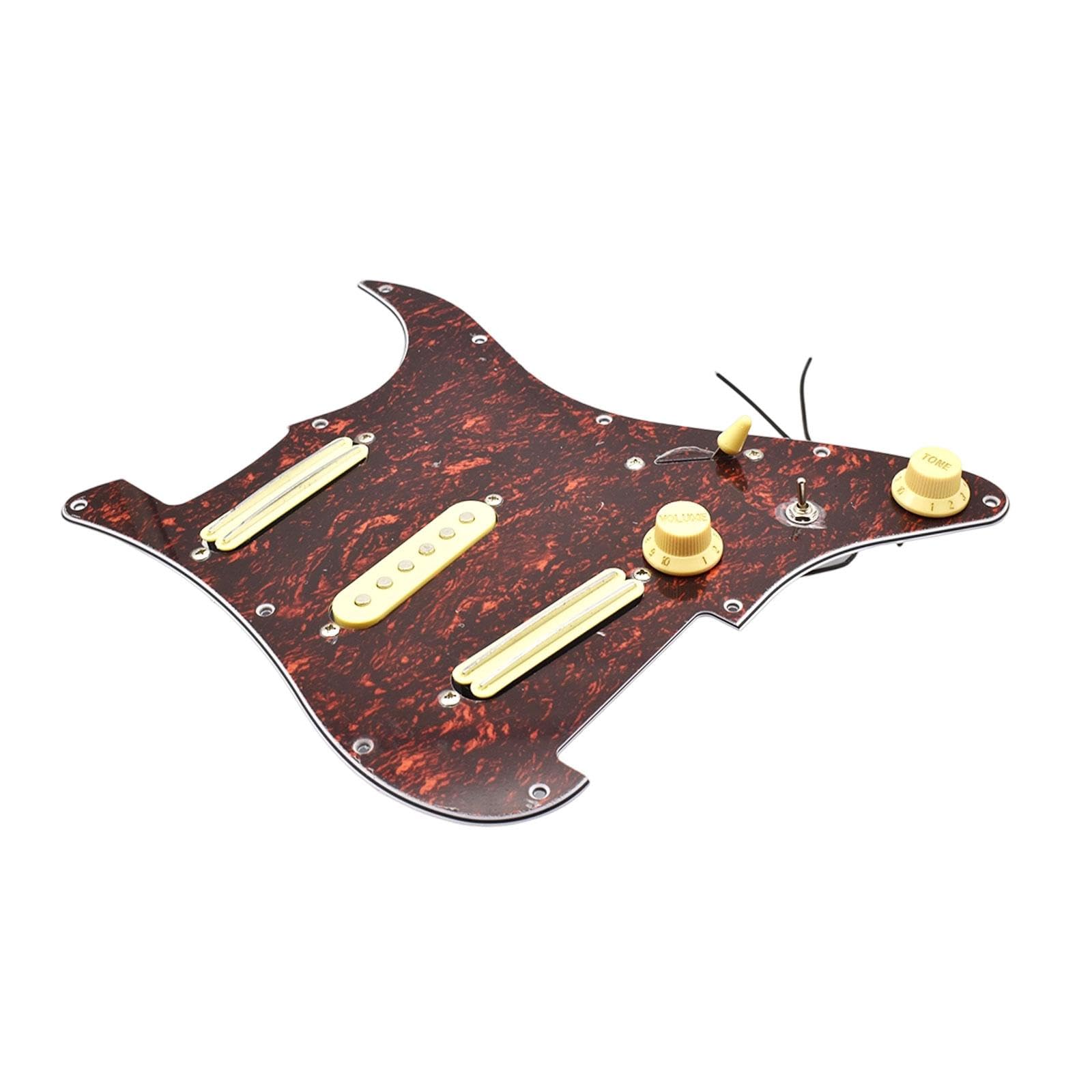 Atorse Sss Guitar Pickguard Ceramic Practical Diy Prewired Pickguard Backplate Accs Red